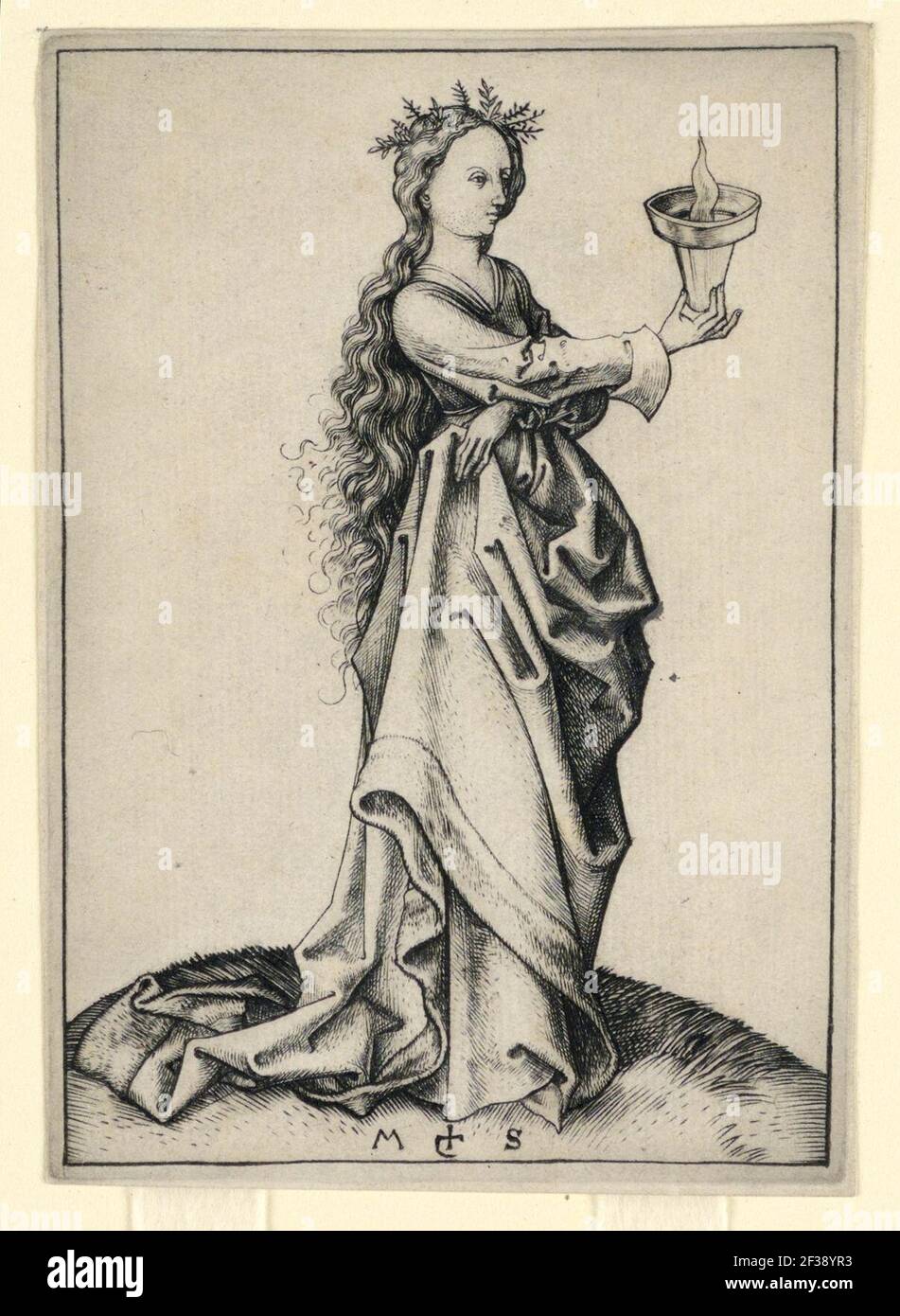 Print, la troisième Vierge du Sage, ca. 1490 Banque D'Images