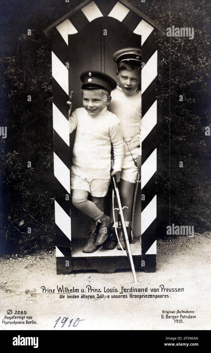 Prinz Wilhelm und Prinz Louis Ferdinand von Preussen 1910. Banque D'Images