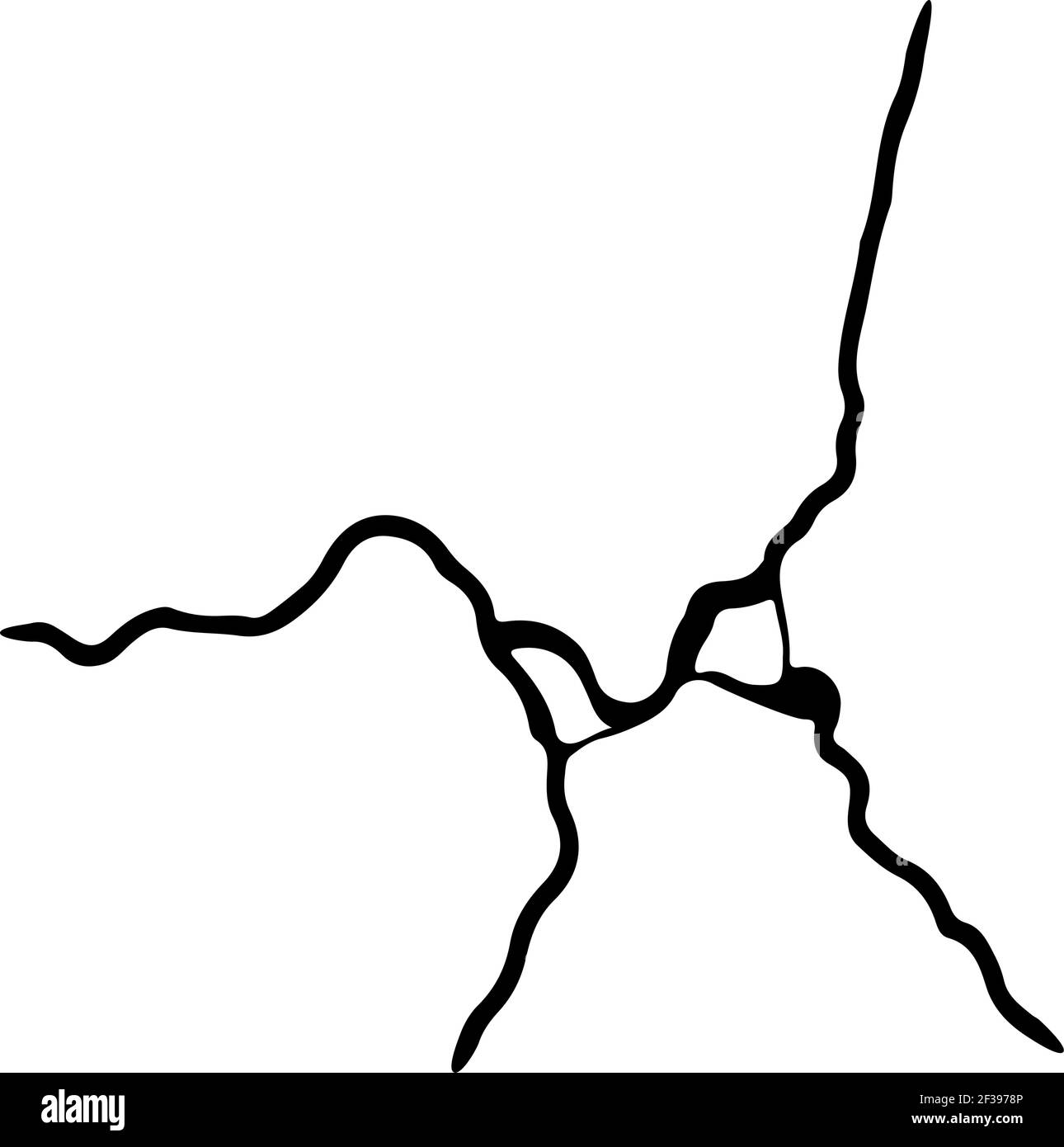 Fissure de Kintsugi. Tremblement de terre et fissures de terre, effet de trou, craquelure et texture endommagée. Les illustrations vectorielles peuvent être utilisées pour les décorations kintsugi Illustration de Vecteur