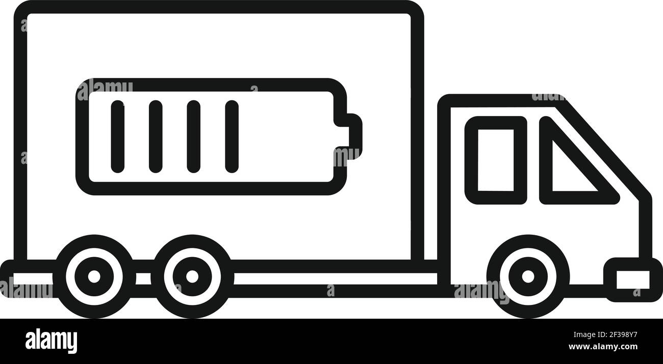Chariot électrique, icône de style contour Illustration de Vecteur