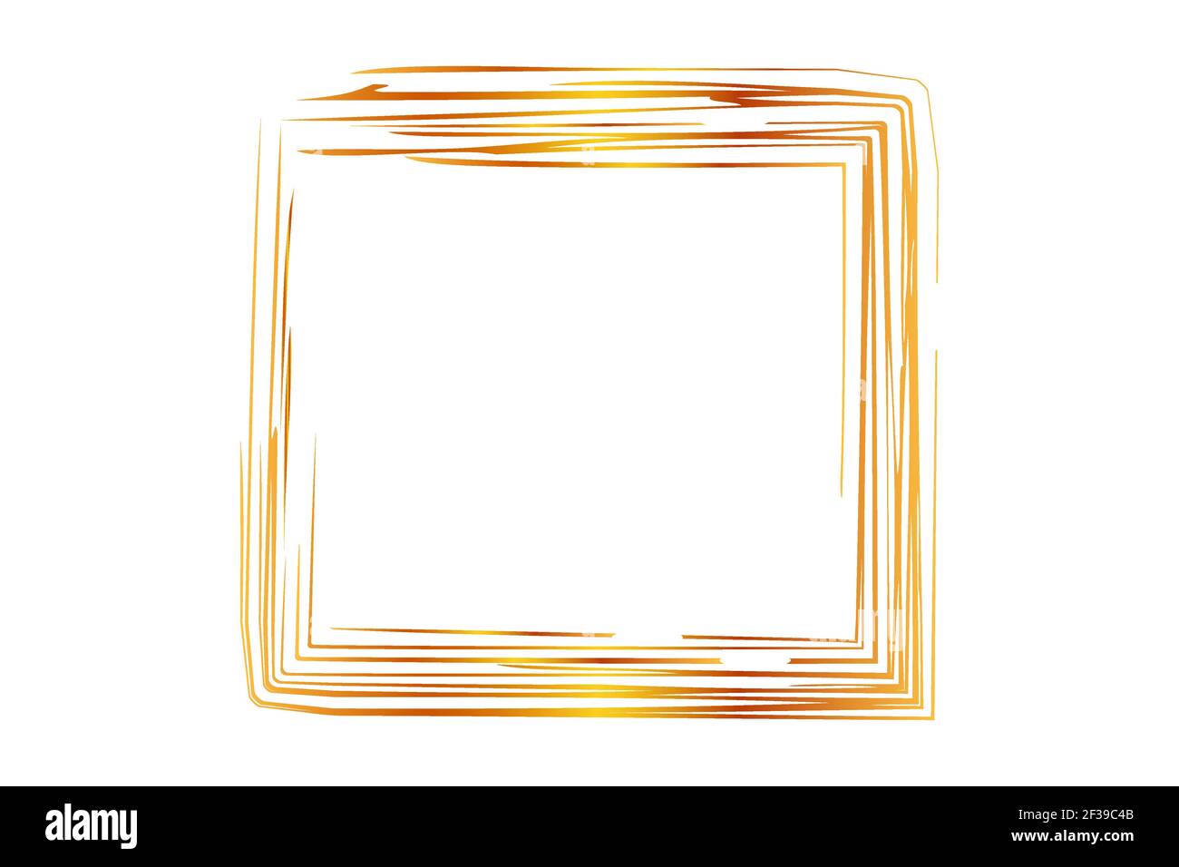 Dessin à la main cadre carré d'esquisse à partir de plusieurs marques  dorées pour votre conception d'élément, isolé sur blanc Image Vectorielle  Stock - Alamy