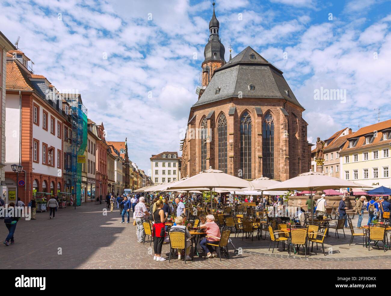 Géographie / voyage, Allemagne, Bade-Wurtemberg, Heidelberg, place du marché, Église du Saint-Esprit, H, droits-supplémentaires-habilitation-Info-non-disponible Banque D'Images