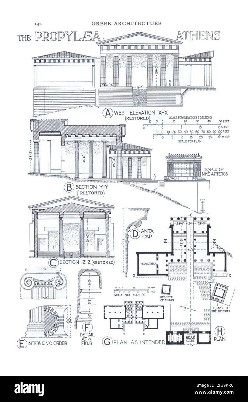 Propylaea - Athènes 142. Banque D'Images