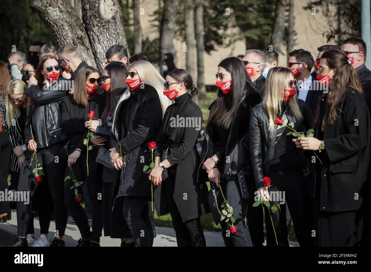 Funérailles de Zlatko Saracevic au cimetière Mirogoj à Zagreb. Zlatko Saracević est un célèbre joueur de handball croate qui a remporté une médaille d'or avec le Yug Banque D'Images