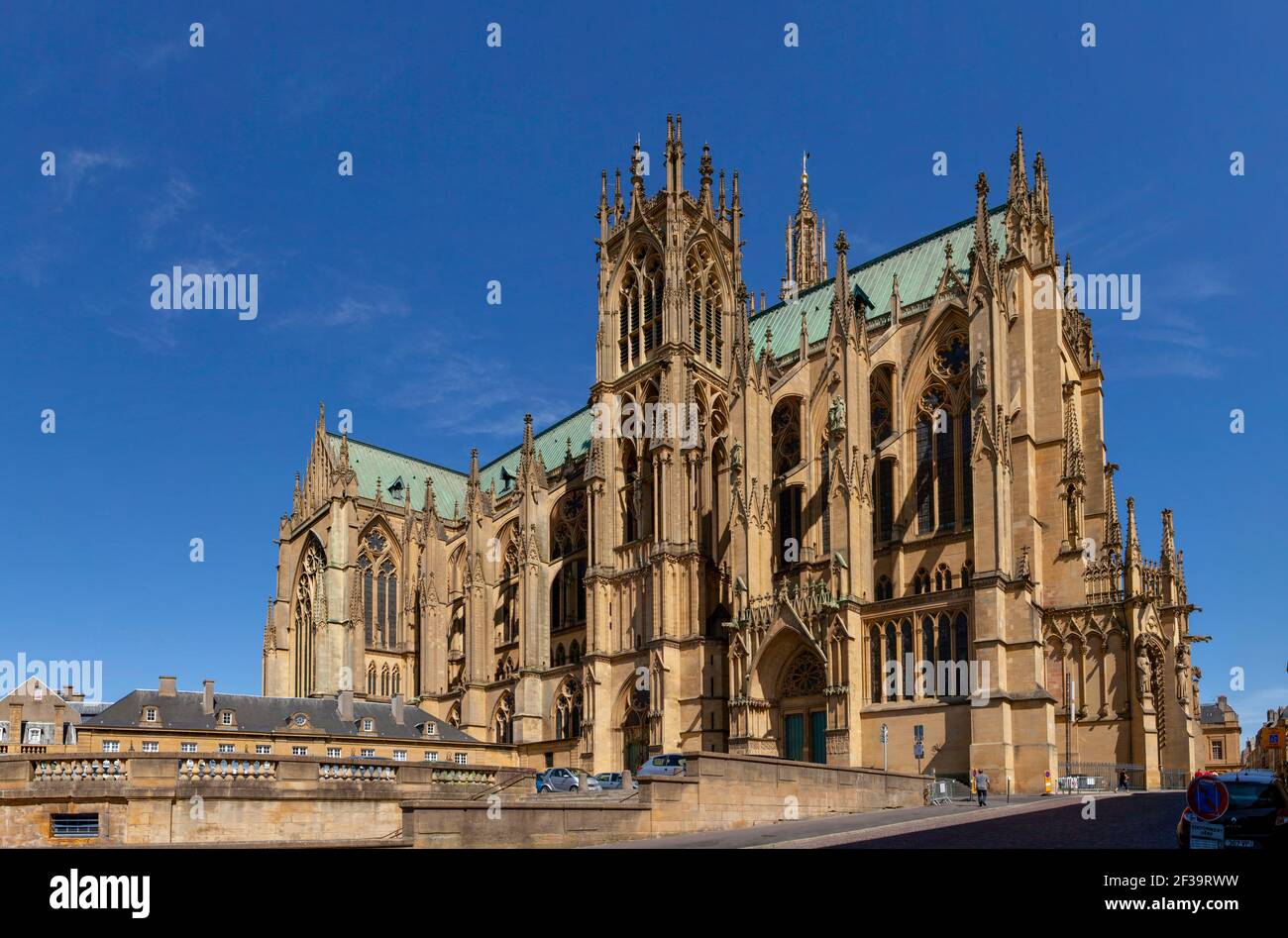 Metz (nord-est de la France) : cathédrale de Metz ou cathédrale Saint-Étienne (cathédrale Saint-Étienne-de-Metz), style gothique flamboyant Banque D'Images