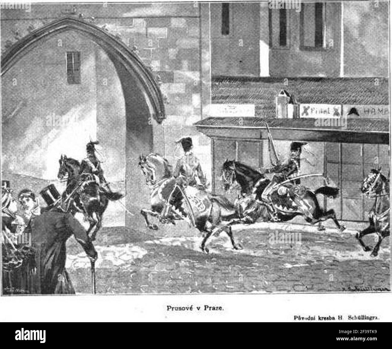 Prussiens à Prague 1866. Banque D'Images
