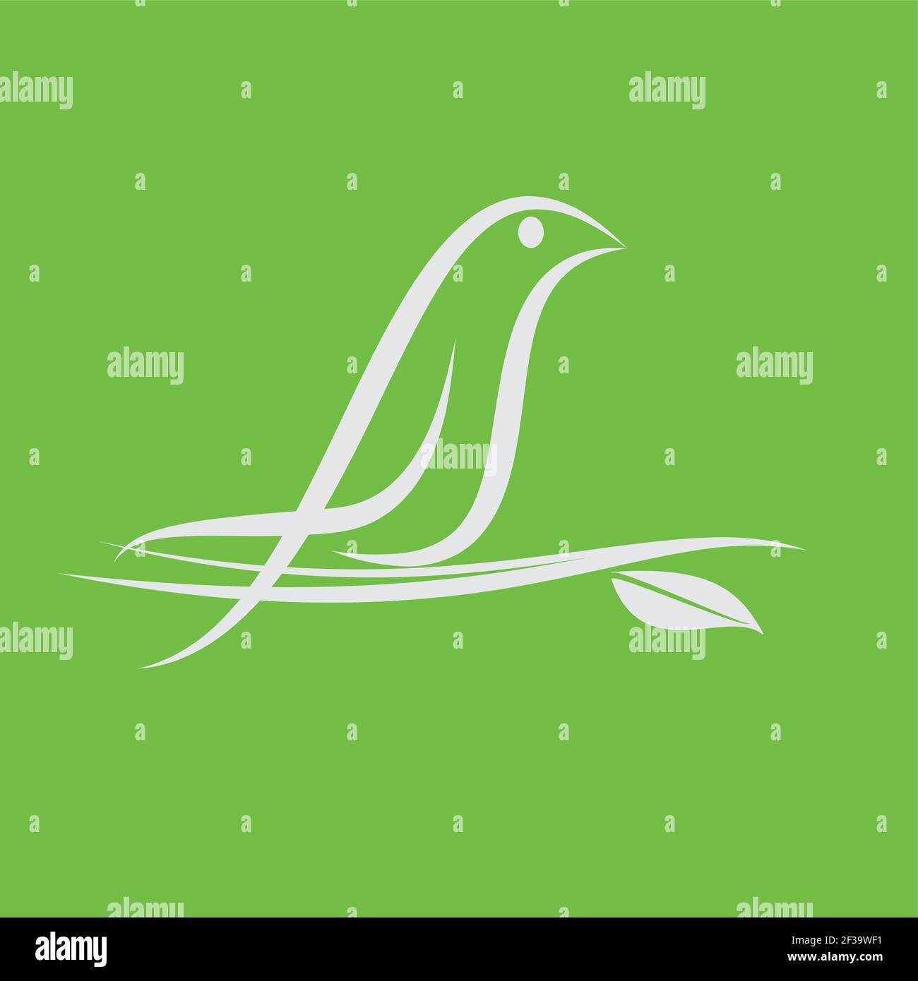 Logo vector abstract bird on branch Illustration de Vecteur