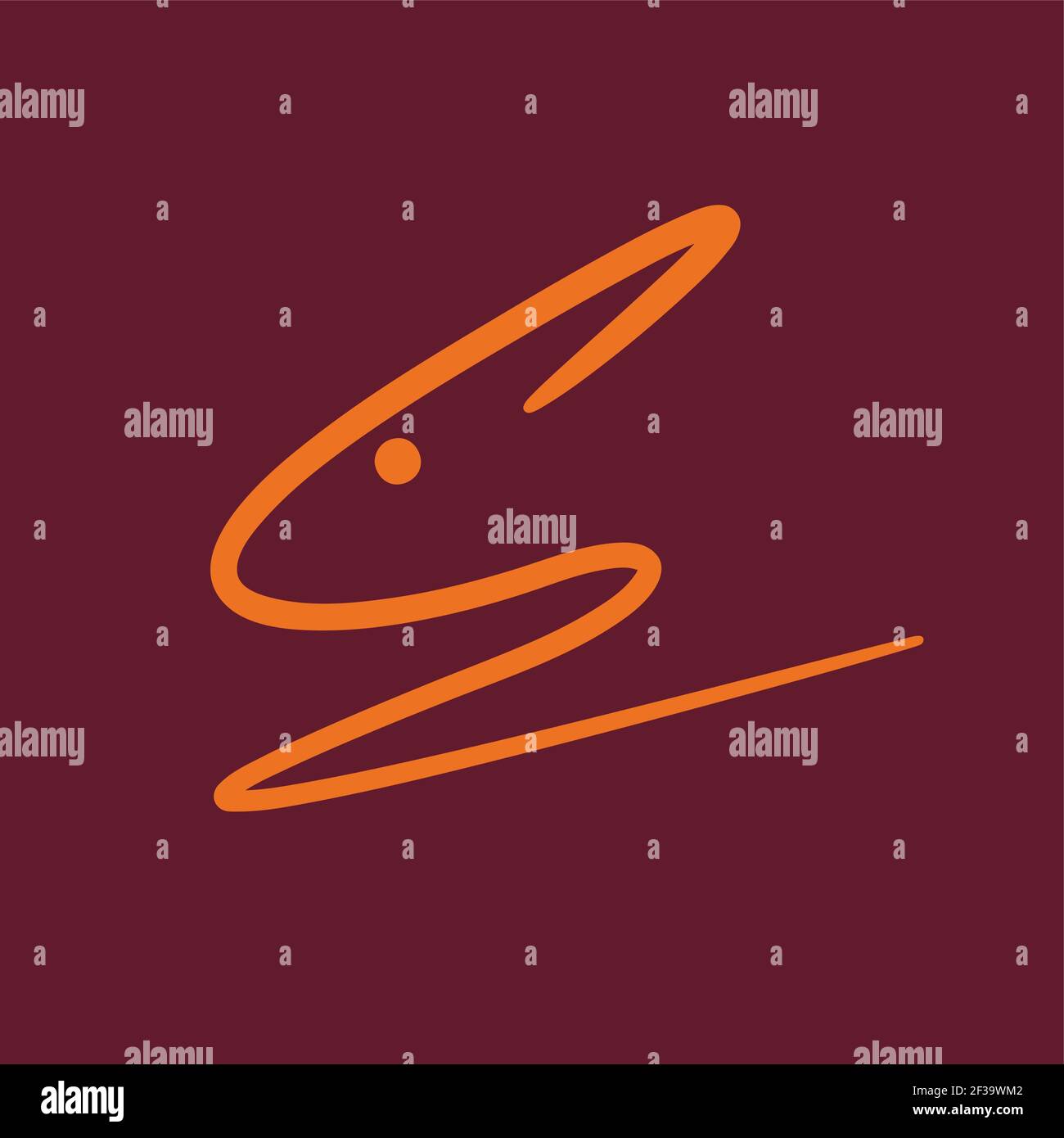 Logo vectoriel lièvre abstrait et lapin sautant en orange, forme linéaire Illustration de Vecteur