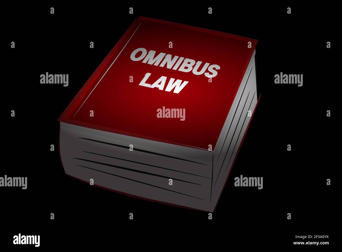 Illustration pour Omnibus Law, Alphabet bleu à Plastic Cube, dessin à la main rouge Bigbook, à avec arrière-plan Illustration de Vecteur