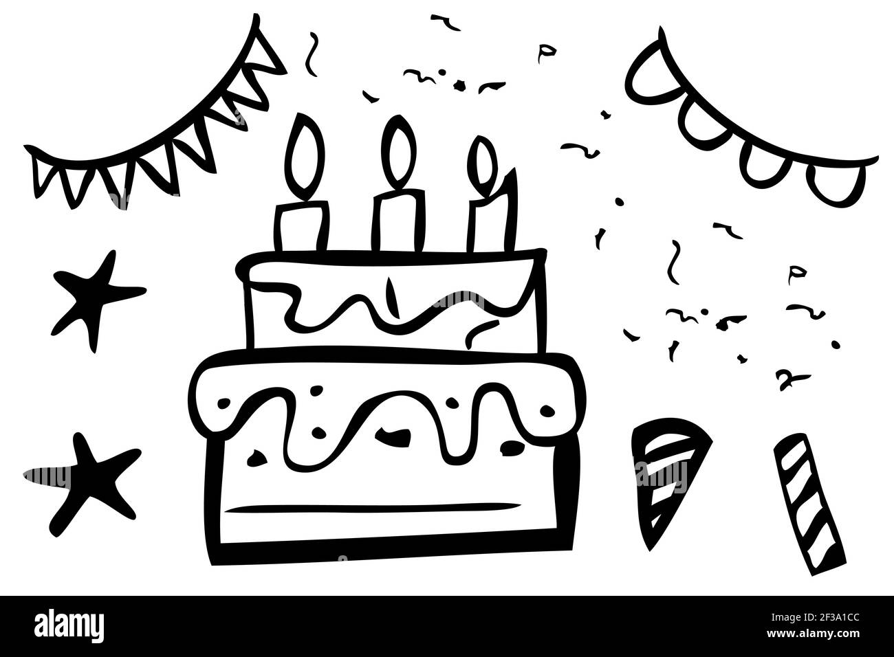 Objet d'anniversaire noir et blanc à motif de caniche à effet transparent arrière-plan Illustration de Vecteur