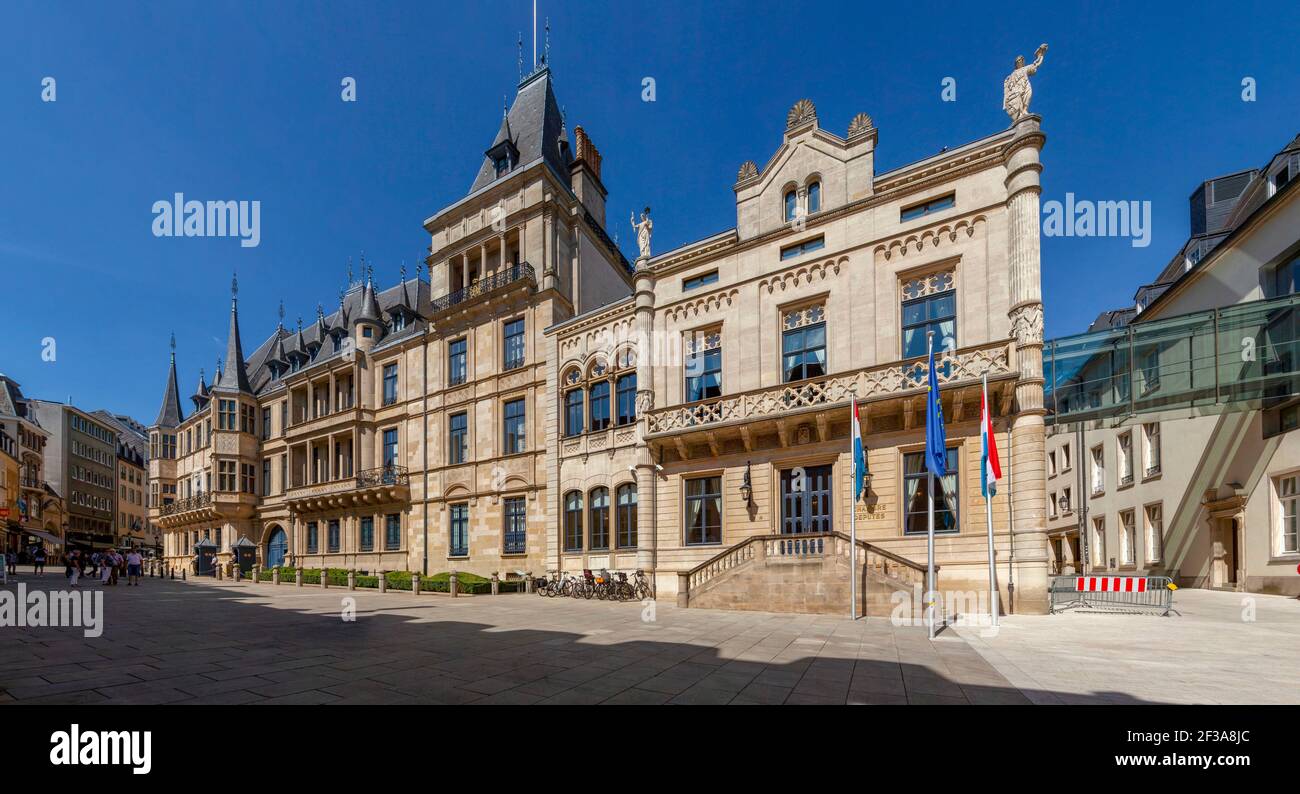Luxembourg : le Palais Grand-Ducal. Façade Renaissance du palais, à Luxembourg Banque D'Images
