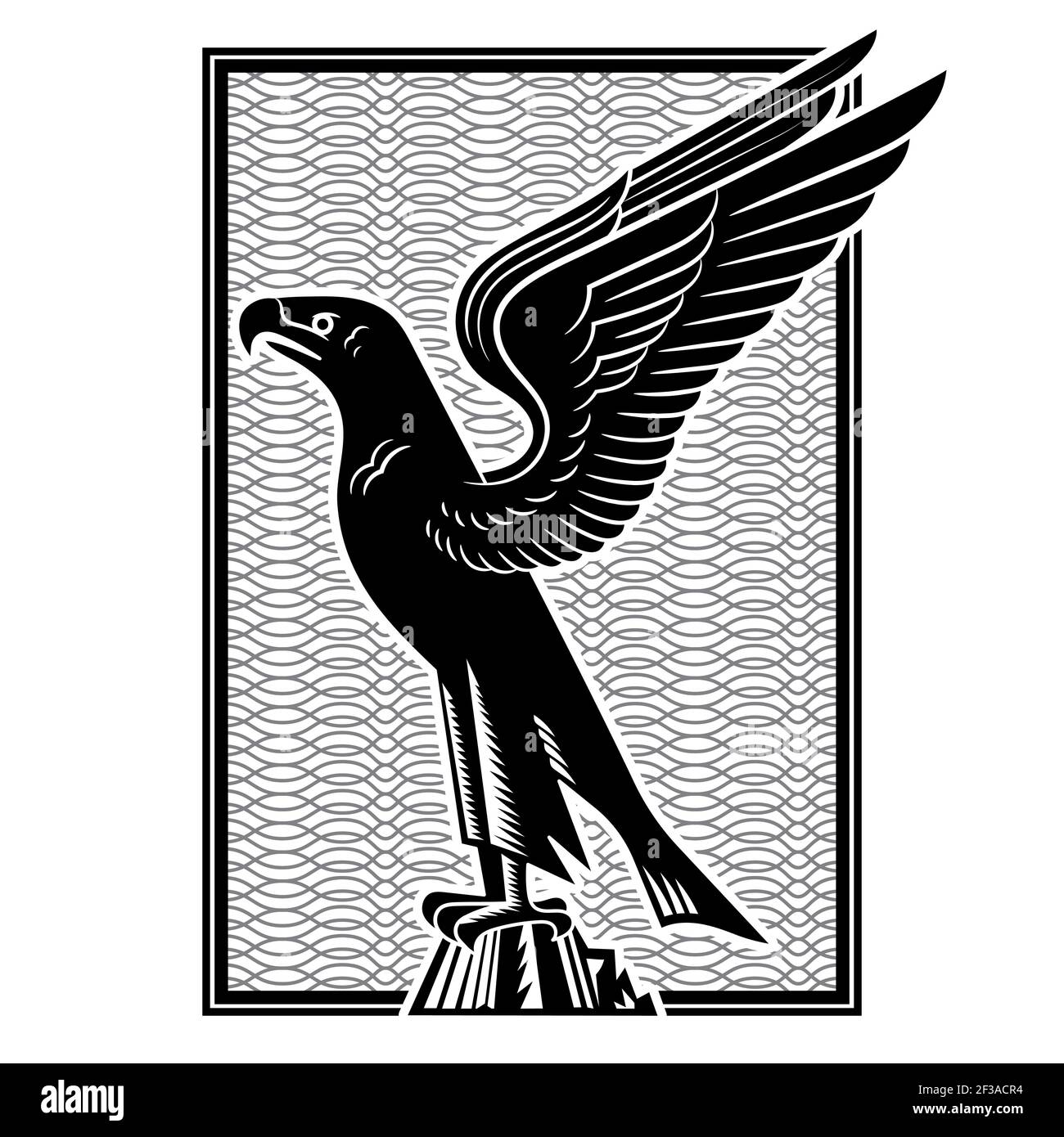 Aigle. Image stylisée d'un aigle avec des ailes étirées Illustration de Vecteur