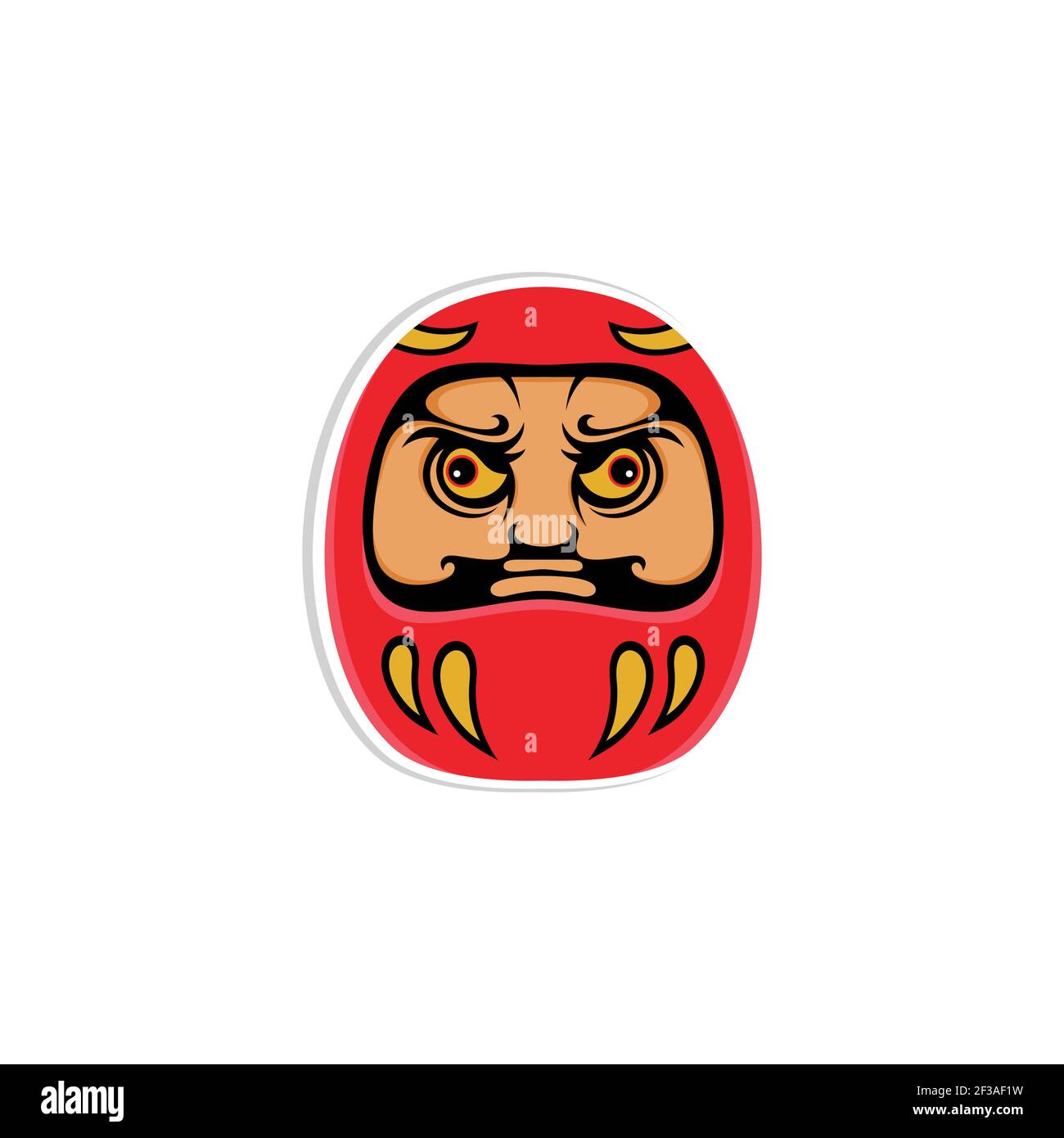 Illustration du vecteur de conception du logo Daruma japonais Illustration de Vecteur