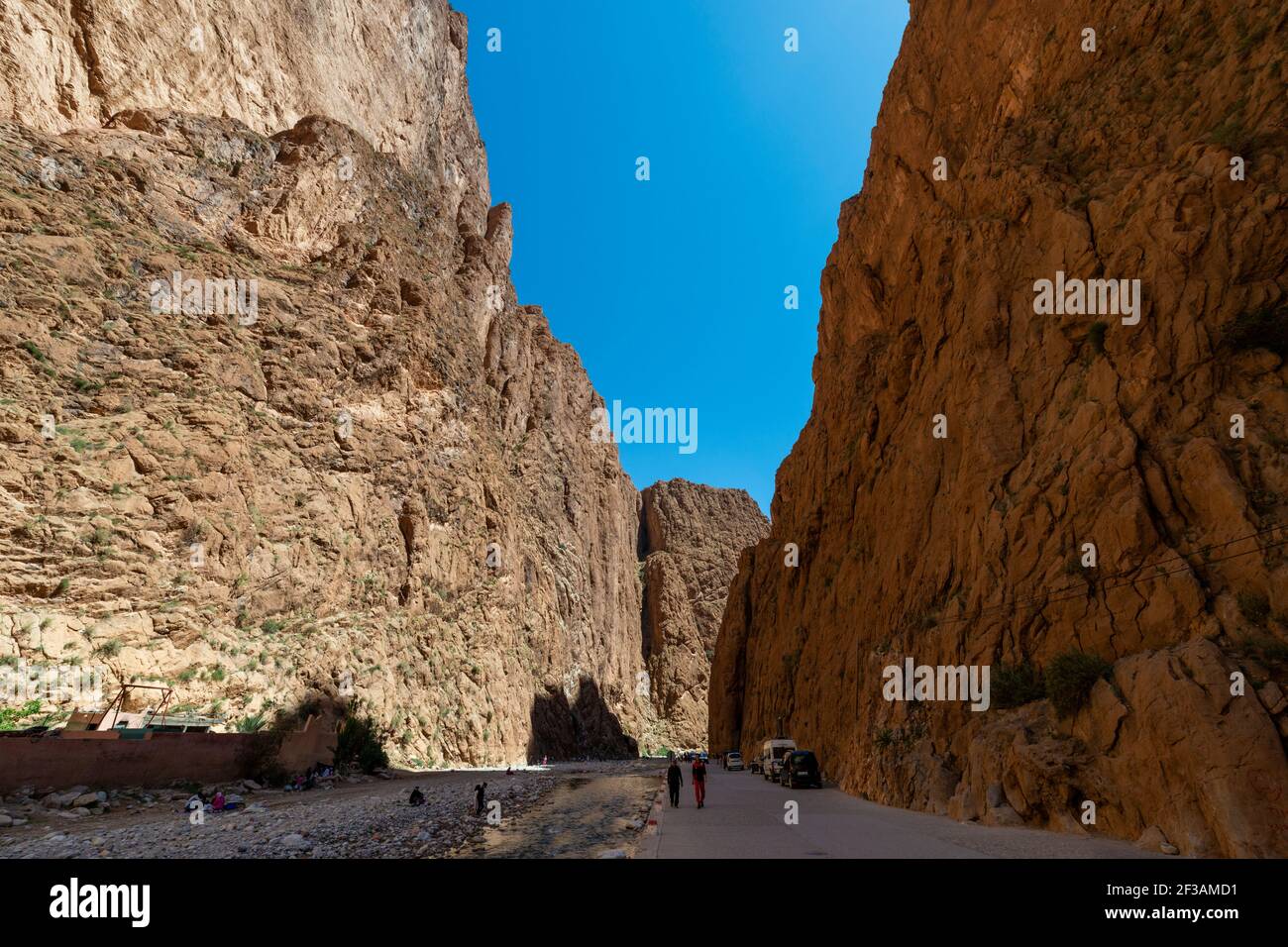 Gorge de Todgha, Maroc - 13 avril 2016 : vue sur la gorge de Todgha, dans la région des montagnes du Haut Atlas du Maroc. Banque D'Images