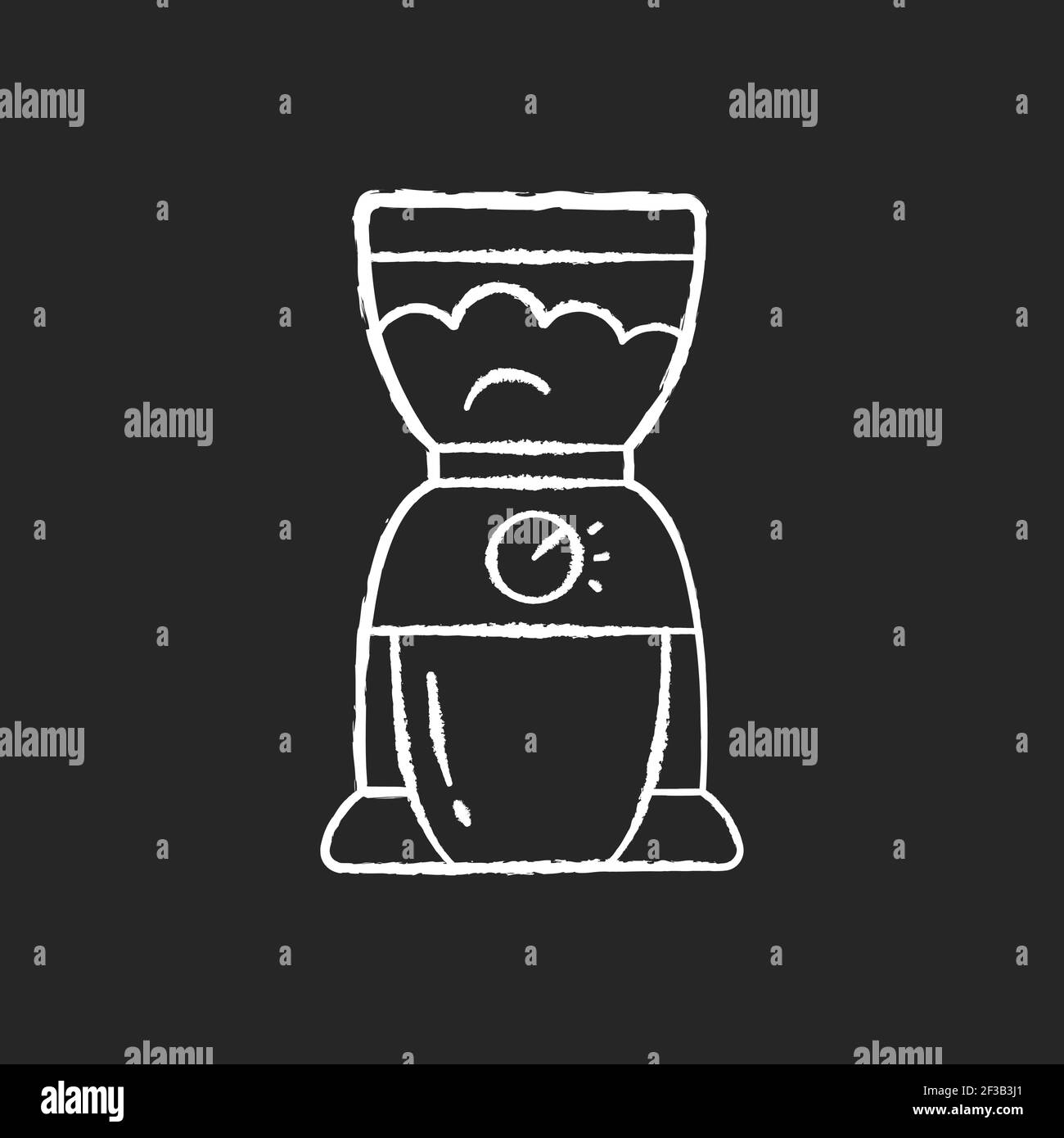 Symbole blanc craie du moulin à café sur fond noir Illustration de Vecteur