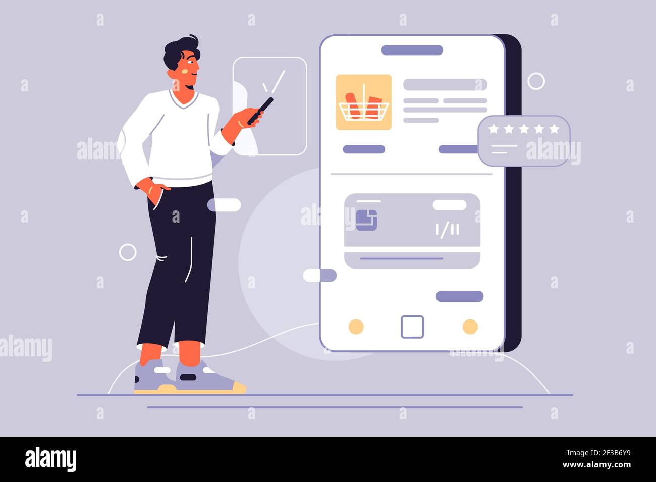 Achats en ligne par téléphone Illustration de Vecteur