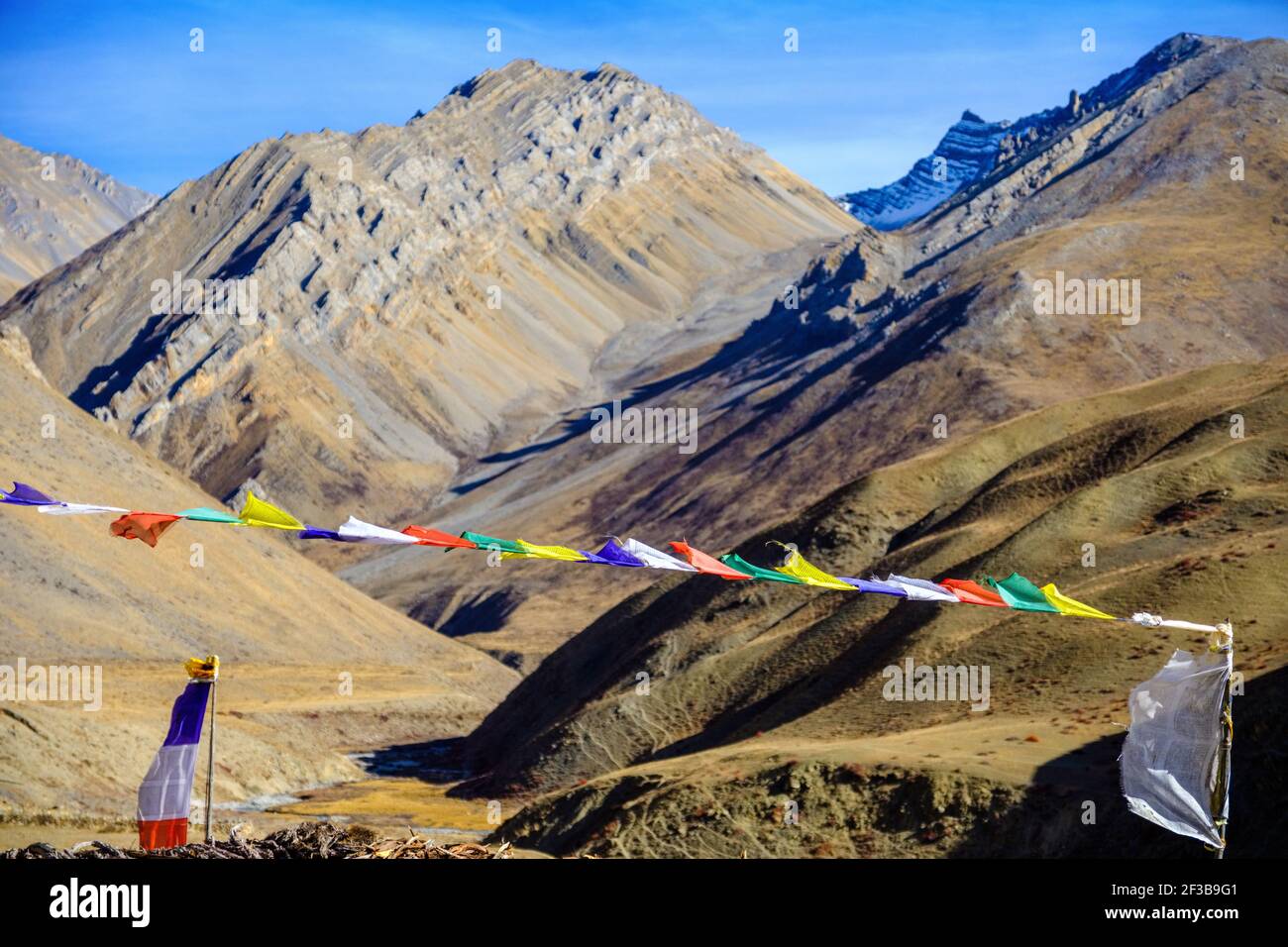 Paysage himalayen rappelant le Tibet dans la région népalaise de Dolpo Banque D'Images