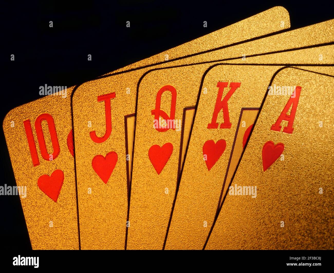 Cartes à jouer au Blackjack Golden Poker Banque D'Images