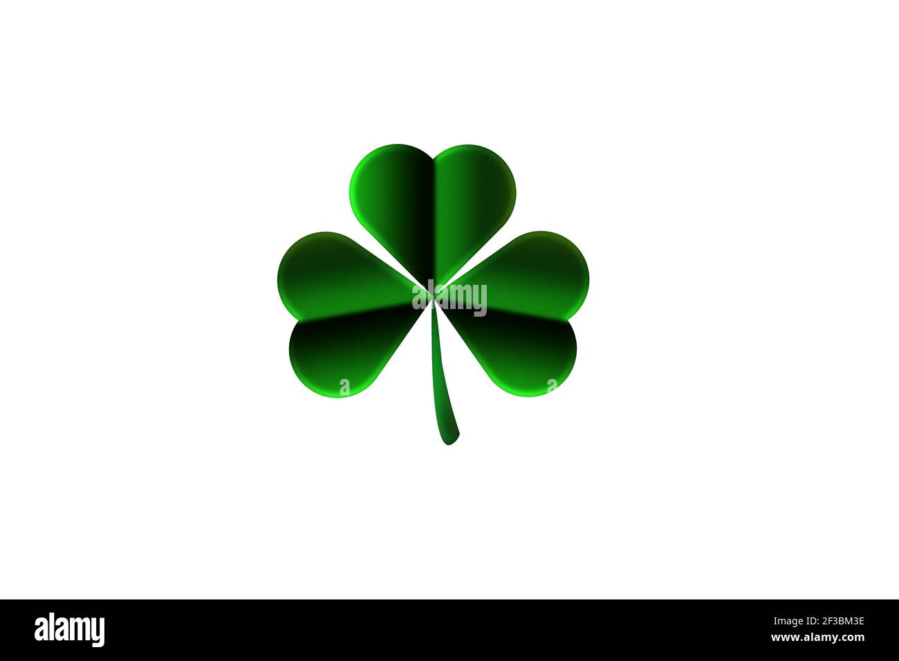 Shamrock isolé sur blanc. Symbole de la Saint Patrick de l'Irlande. Banque D'Images