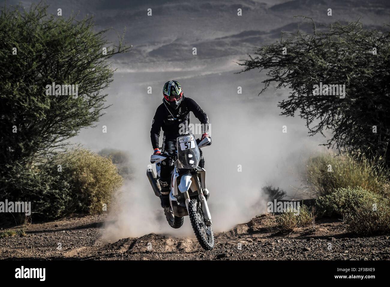 57 HUMOOD FARHAN Salman Mohamed (bhr), HT Rally RAID, Husqvarna FR 450 RR, action lors de la 4ème étape du Rallye du Maroc 2019 d'Erfoud à Erfoud le 8 octobre - photo Eric Vargiolu / DPPI Banque D'Images