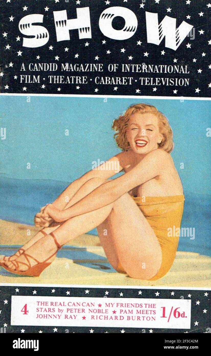 MARILYN MONROE (1926-1962) mannequin américaine et actrice de cinéma sur le Couverture d'un magazine de fans anglais en 1955 Banque D'Images