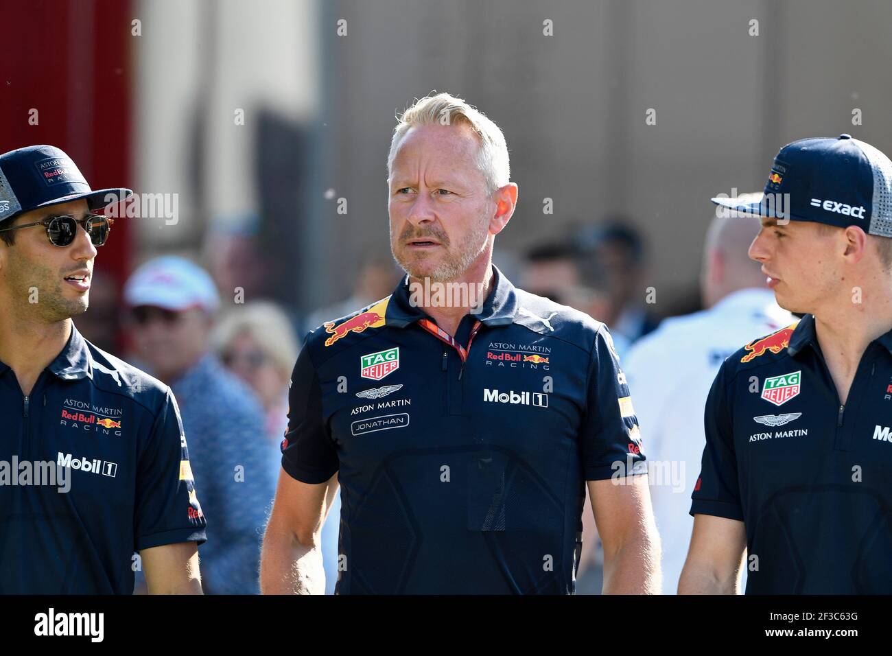 WHEATLEY Jonathan, Team Manager Red Bull Racing, portrait RICCIARDO Daniel (aus), Aston Martin Red Bull Tag Heuer RB14, portrait VERSTAPPEN Max (Ned), Aston Martin Red Bull Tag Heuer RB14, portrait pendant le championnat du monde de Formule 1 FIA 2018, Grand Prix d'Espagne, A Barcelone Catalunya du 10 au 13 mai - photo Eric Vargiolu / DPPI Banque D'Images