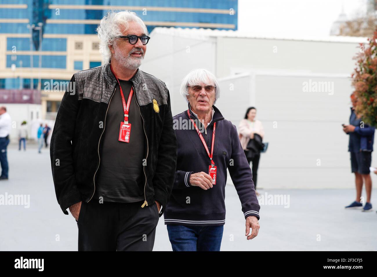 BRIATORE Flavio, ECCLESTONE Bernie (gbr), portrait, pendant le Championnat du monde de Formule 1 2018, Grand Prix d'Europe en Azerbaïdjan du 26 au 29 avril à Bakou - photo Florent Gooden / DPPI Banque D'Images