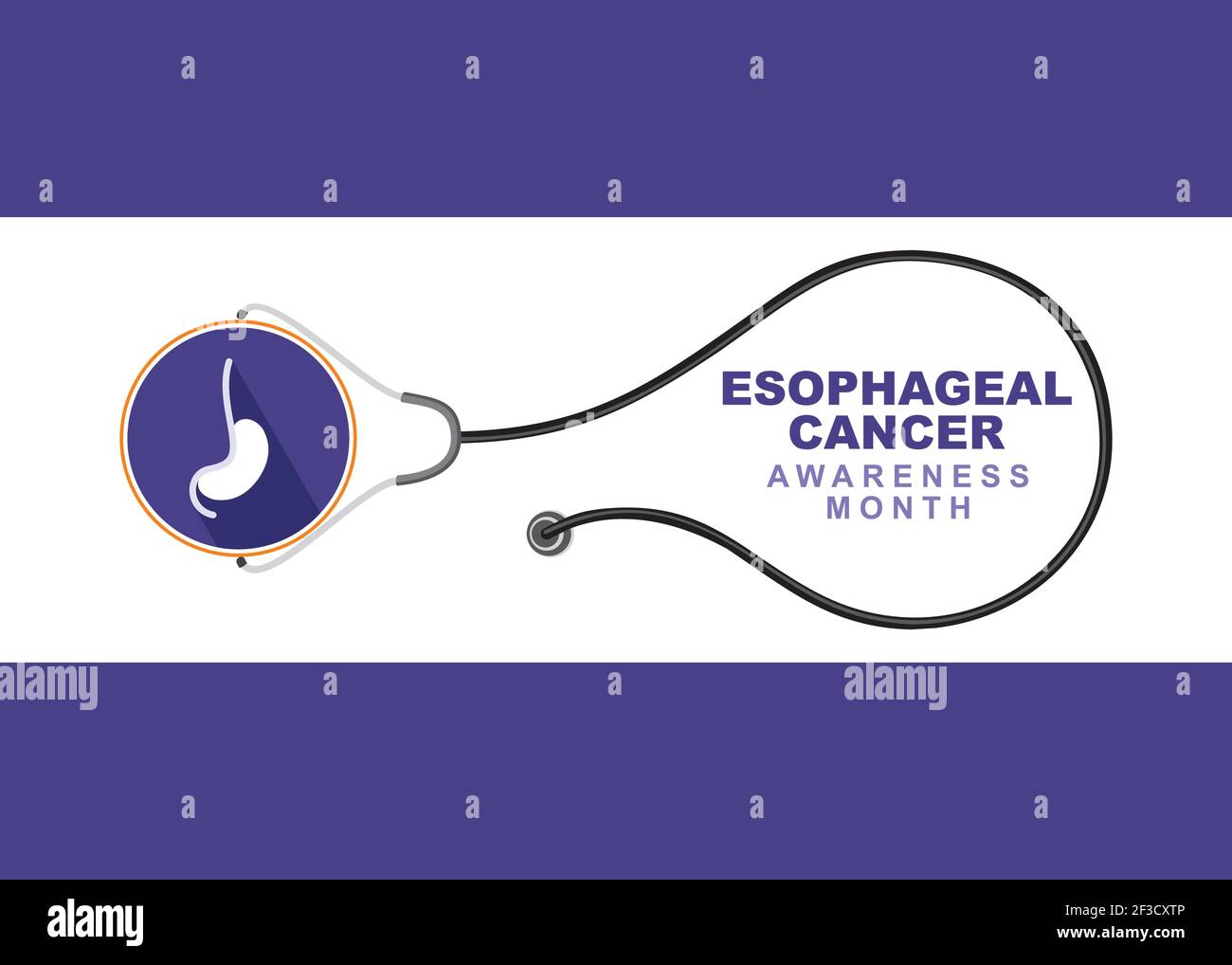 illustration vectorielle de la conception d'affiche du mois de sensibilisation au cancer de l'œsophage Illustration de Vecteur