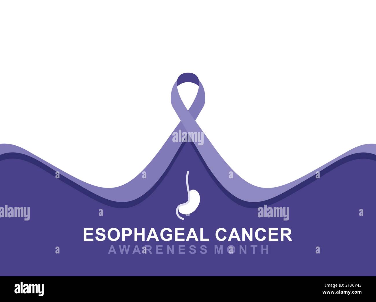 illustration vectorielle de la conception d'affiche du mois de sensibilisation au cancer de l'œsophage Illustration de Vecteur