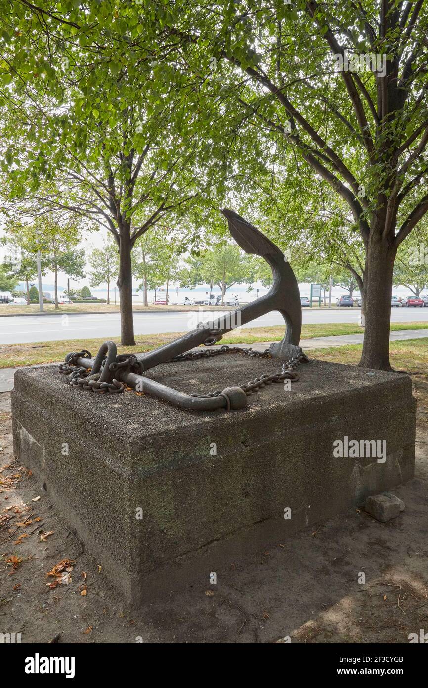 Monument d'ancrage, Marine Park, South Boston, Massachusetts, USA Banque D'Images