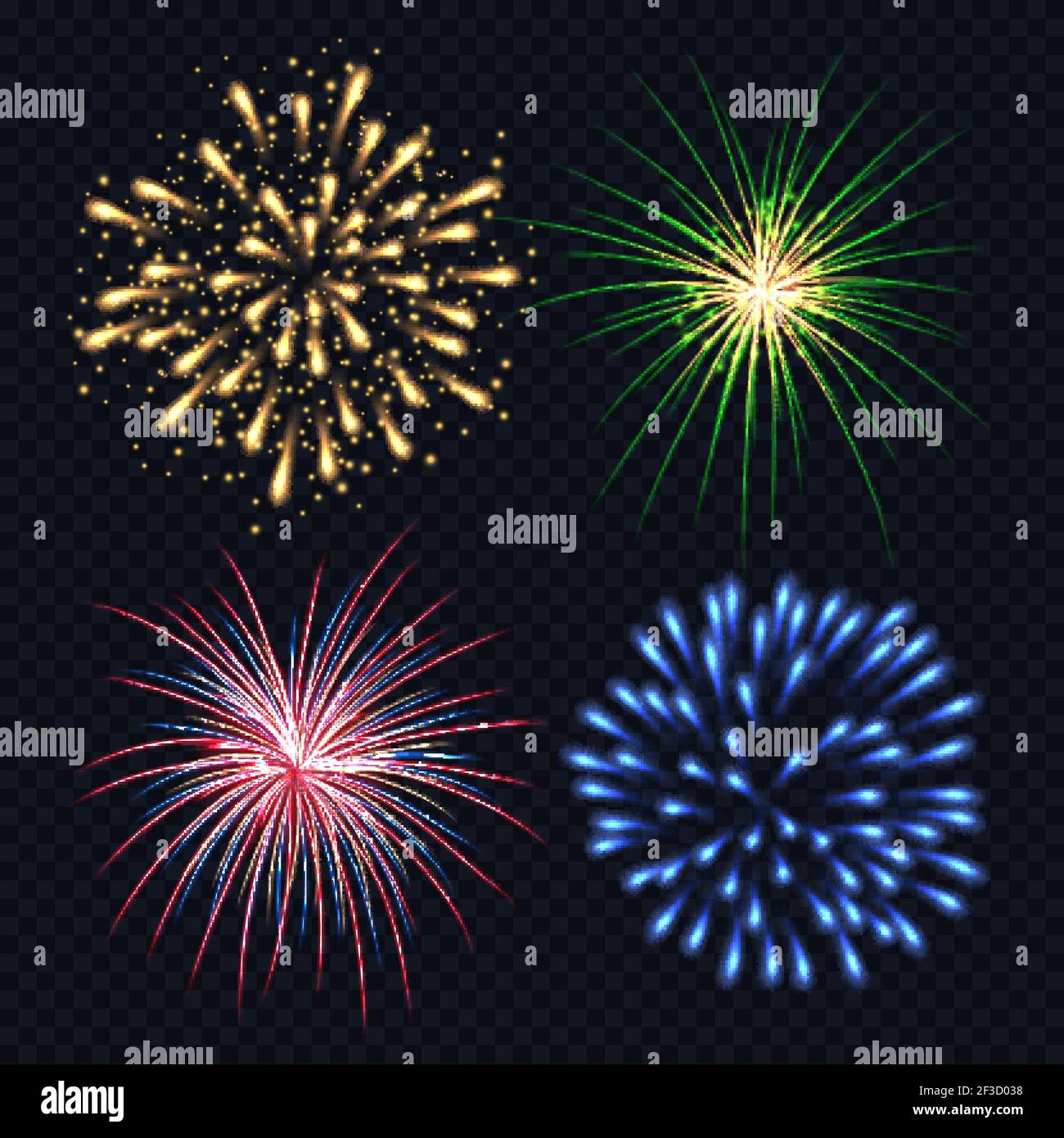 Feux D Artifice Realistes Explosion De Feu Explosion Boule De Coup Dans La Nuit Scintillant Vecteur De Flamme Modele Anniversaire Image Vectorielle Stock Alamy