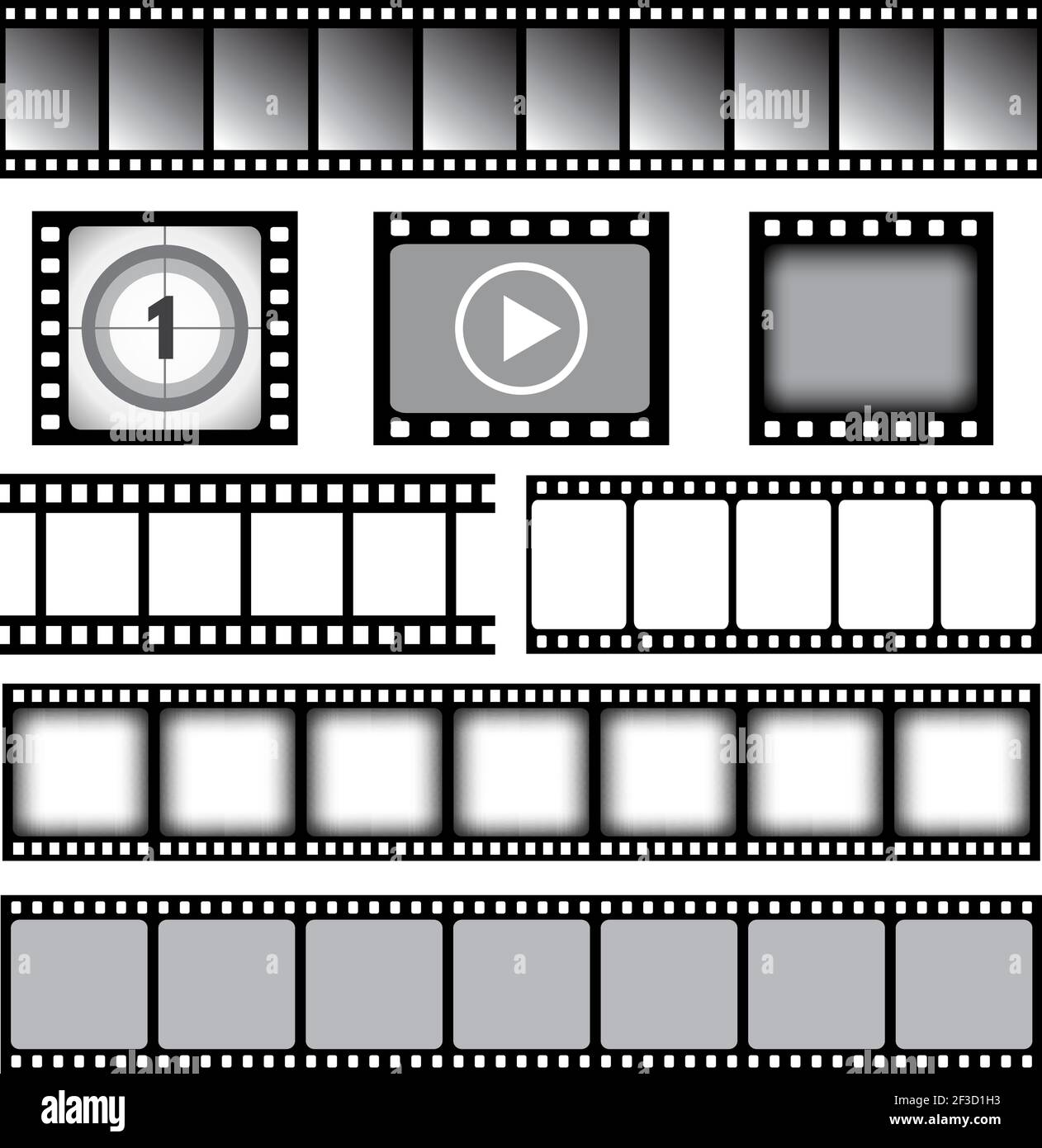 Bande de film. Film de film de film de film de film de film de 35 mm, modèle graphique vectoriel Illustration de Vecteur