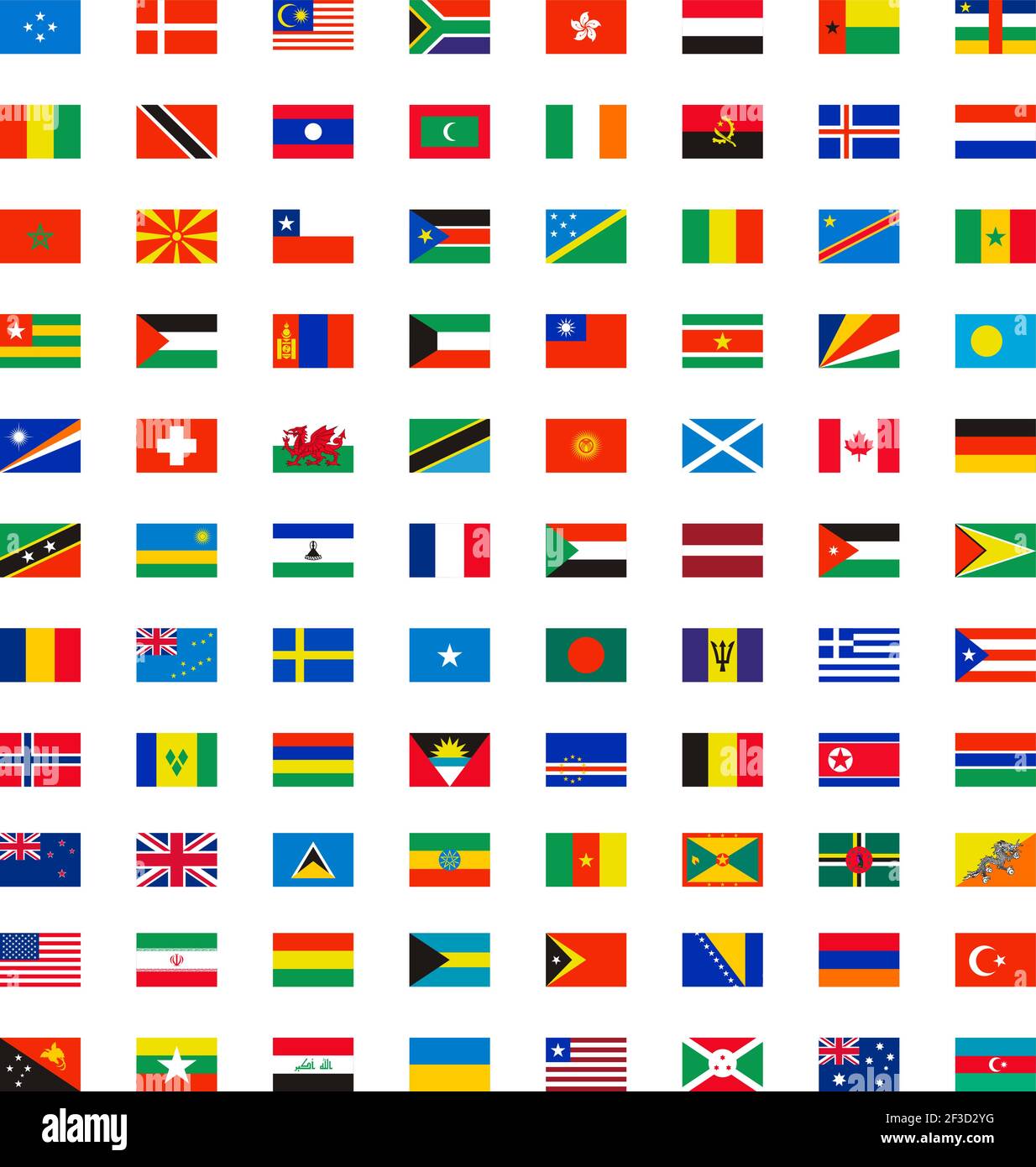 Drapeaux de pays. Nom de la carte d'indépendance mondiale des différents drapeaux bannières symboles vectoriels Illustration de Vecteur