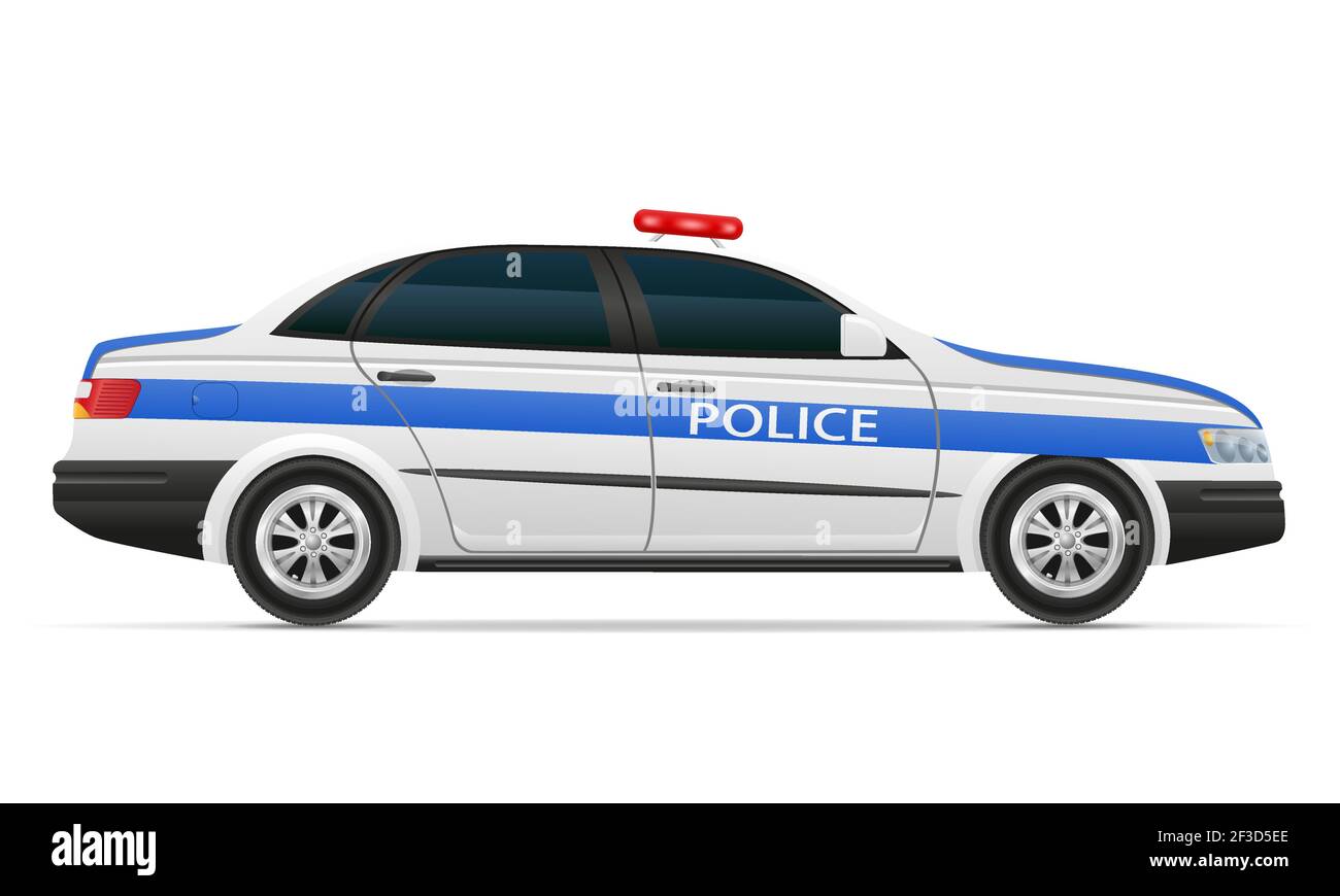 illustration vectorielle de véhicule de police isolée sur fond blanc Illustration de Vecteur