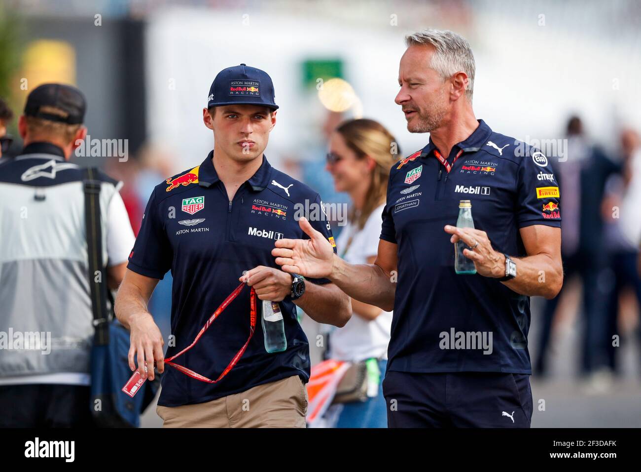 VERSTAPPEN Max (Ned), Aston Martin Red Bull Racing Tag Heuer RB14, WHEATLEY Jonathan, Team Manager of Red Bull Racing, portrait au Championnat du monde de Formule 1 2018, Grand Prix d'Allemagne du 19 au 22 juillet, à Hockenheim, Allemagne - photo Florent Gooden / DPPI Banque D'Images