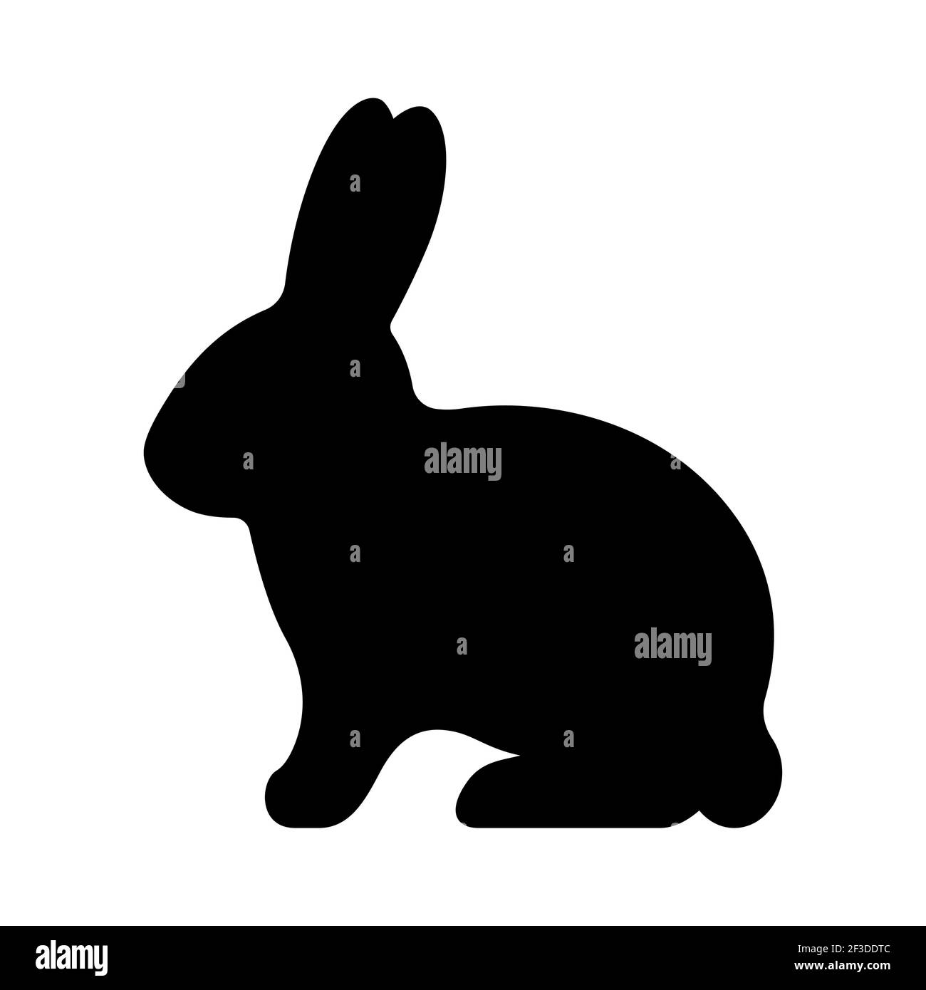 Silhouette de lapin. Illustration vectorielle d'une icône de silhouette de lapin noir isolée sur un fond blanc. Logo lapin, vue latérale, profil. Illustration de Vecteur