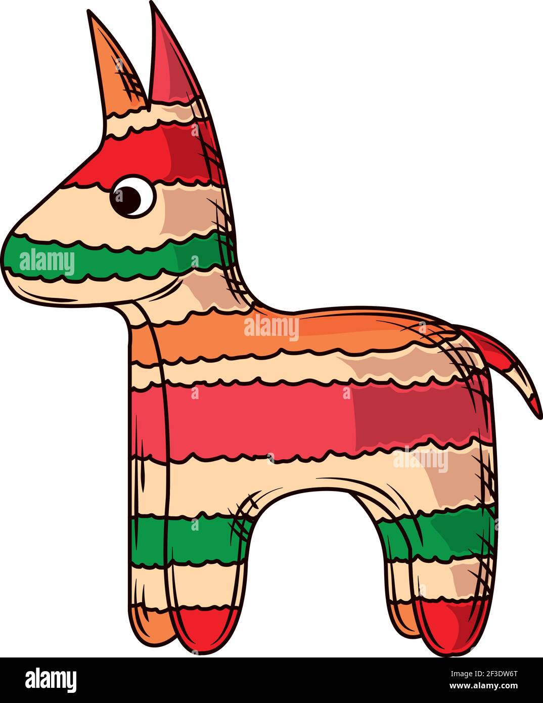icône d'âne de pinata mexicain isolée Illustration de Vecteur