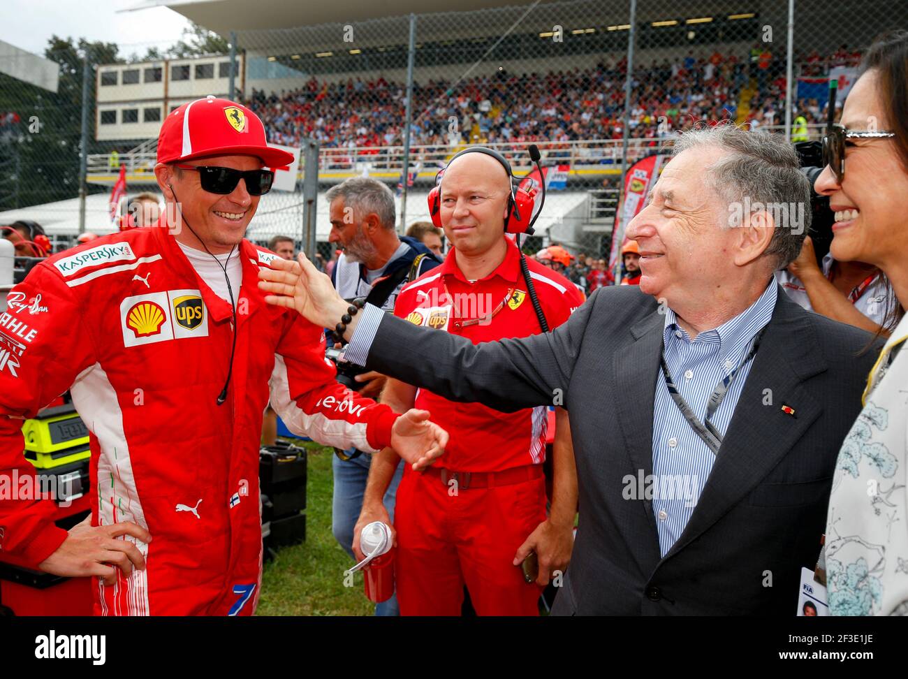 RAIKKONEN Kimi (fin), Scuderia Ferrari SF71H, TODT Jean (fra), Président de la FIA, portrait lors du championnat du monde de Formule 1 FIA 2018, Grand Prix d'Italie, à Monza du 30 août au 2 septembre - photo DPPI Banque D'Images