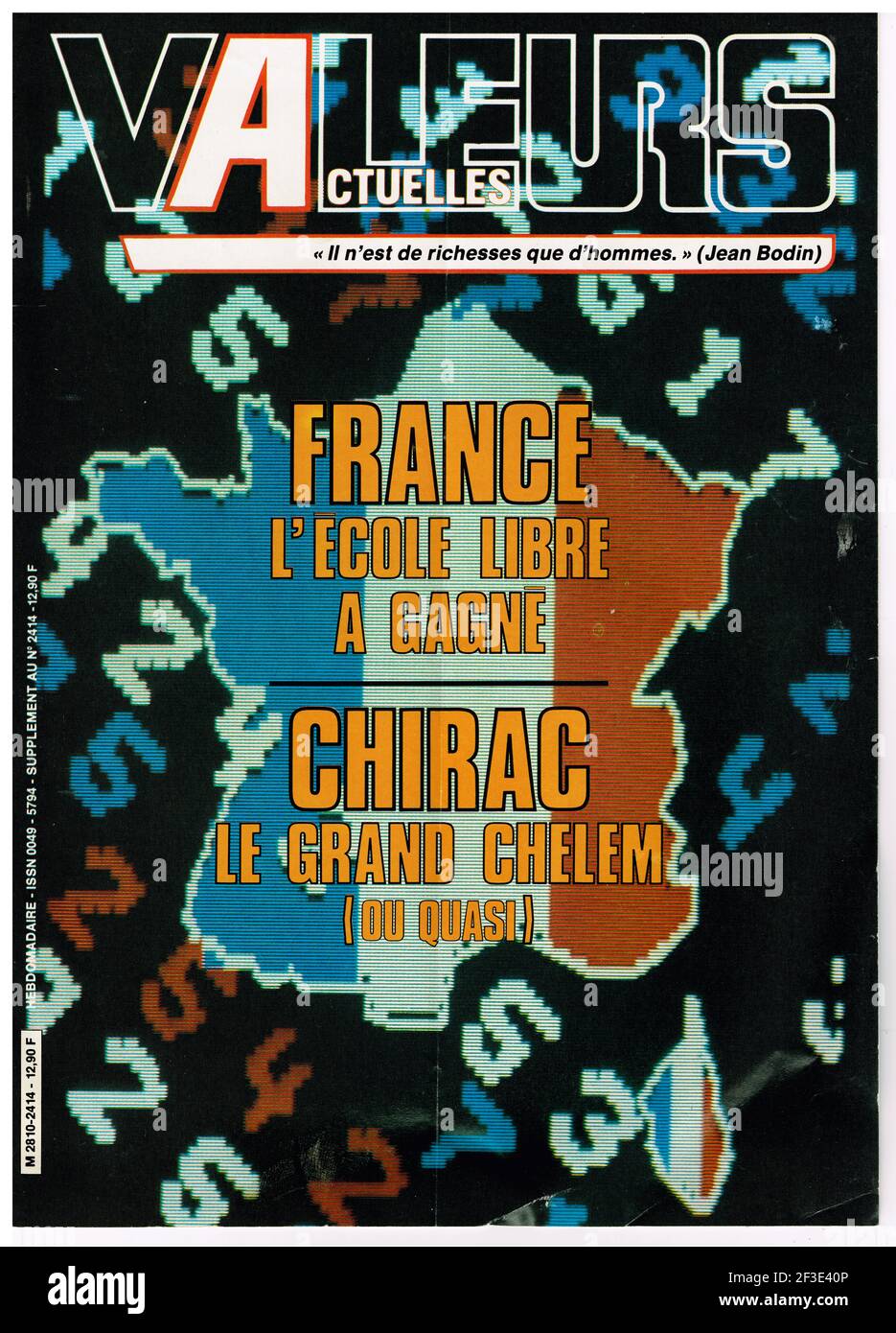 FrontPage du magazine politique et d'information français valeurs actuelles, France, 1983 Banque D'Images