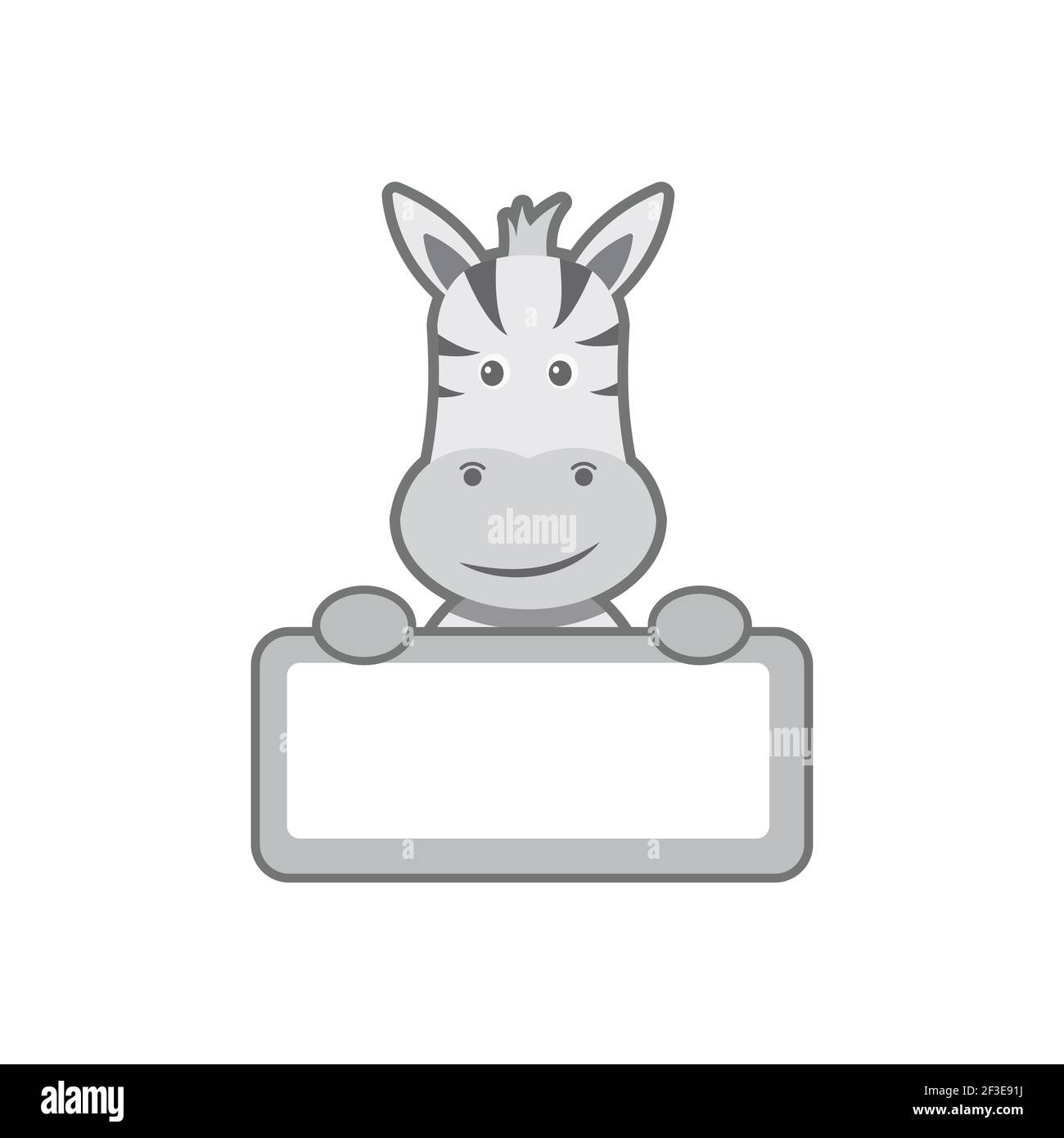 Tête de zèbre avec ambiance gaie sur fond blanc Illustration de Vecteur