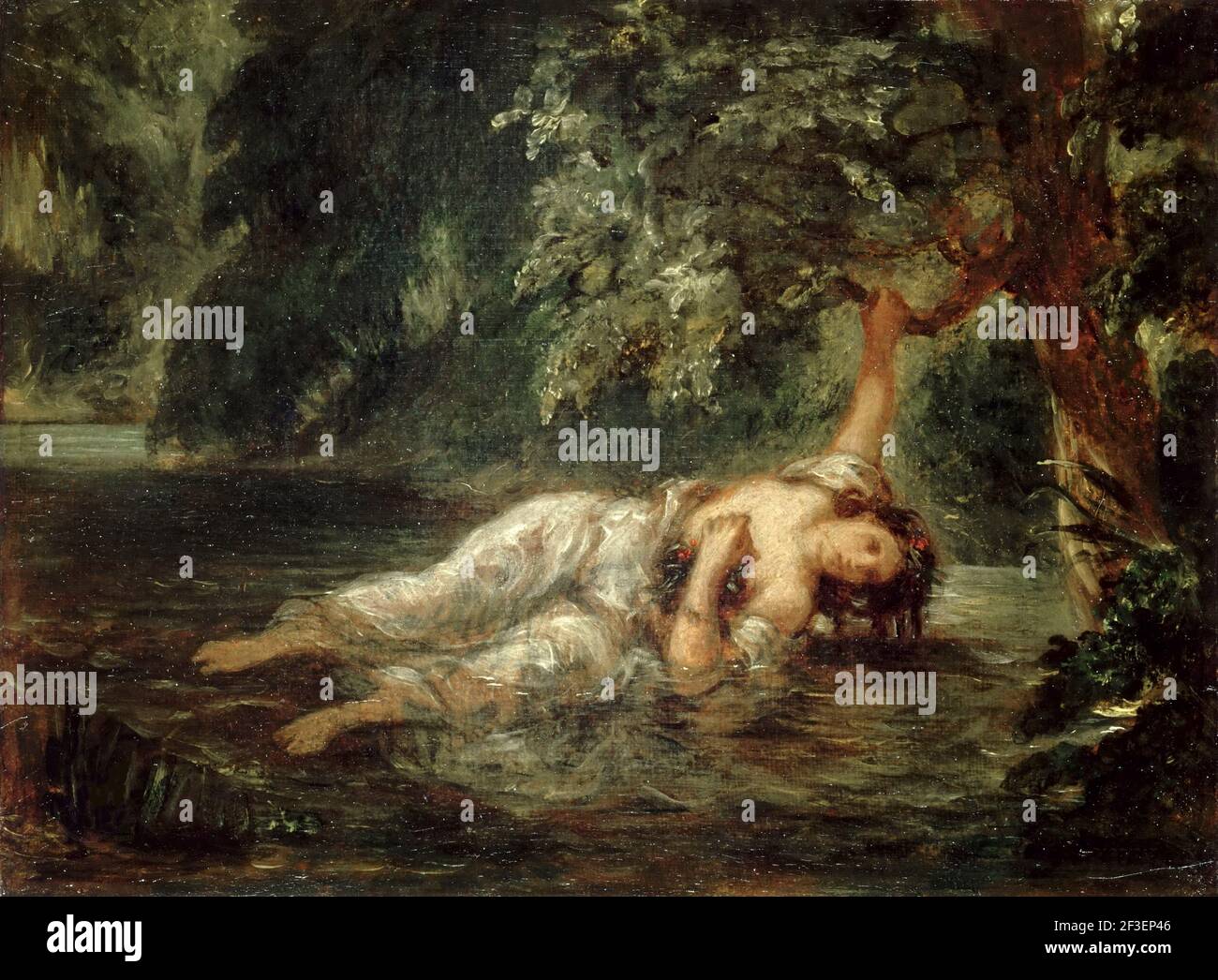 La mort d'Ophelia, 1853. Trouvé dans la collection de Mus&#xe9;e du Louvre, Paris. Banque D'Images