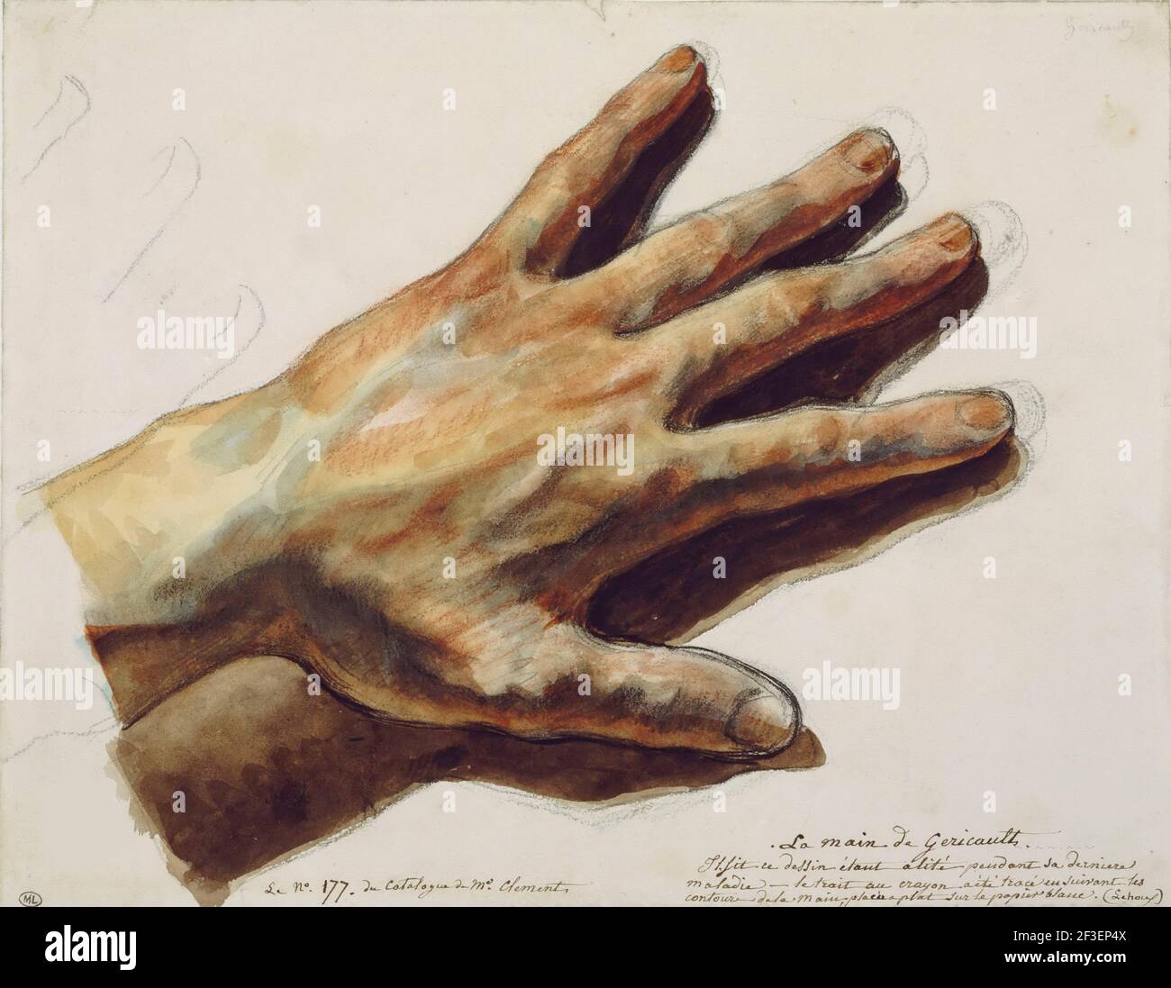 La main gauche de TH&#xe9;odore G&#xe9;ricault. Trouvé dans la collection de Mus&#xe9;e du Louvre, Paris. Banque D'Images