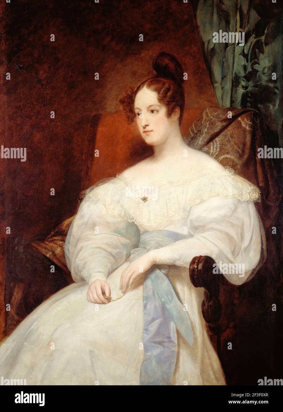 Portrait de la princesse Louise d'ORL&#xe9;ans (1812-1850), 1833. Trouvé dans la collection de Mus&#xe9;e de la vie romantique, Paris. Banque D'Images