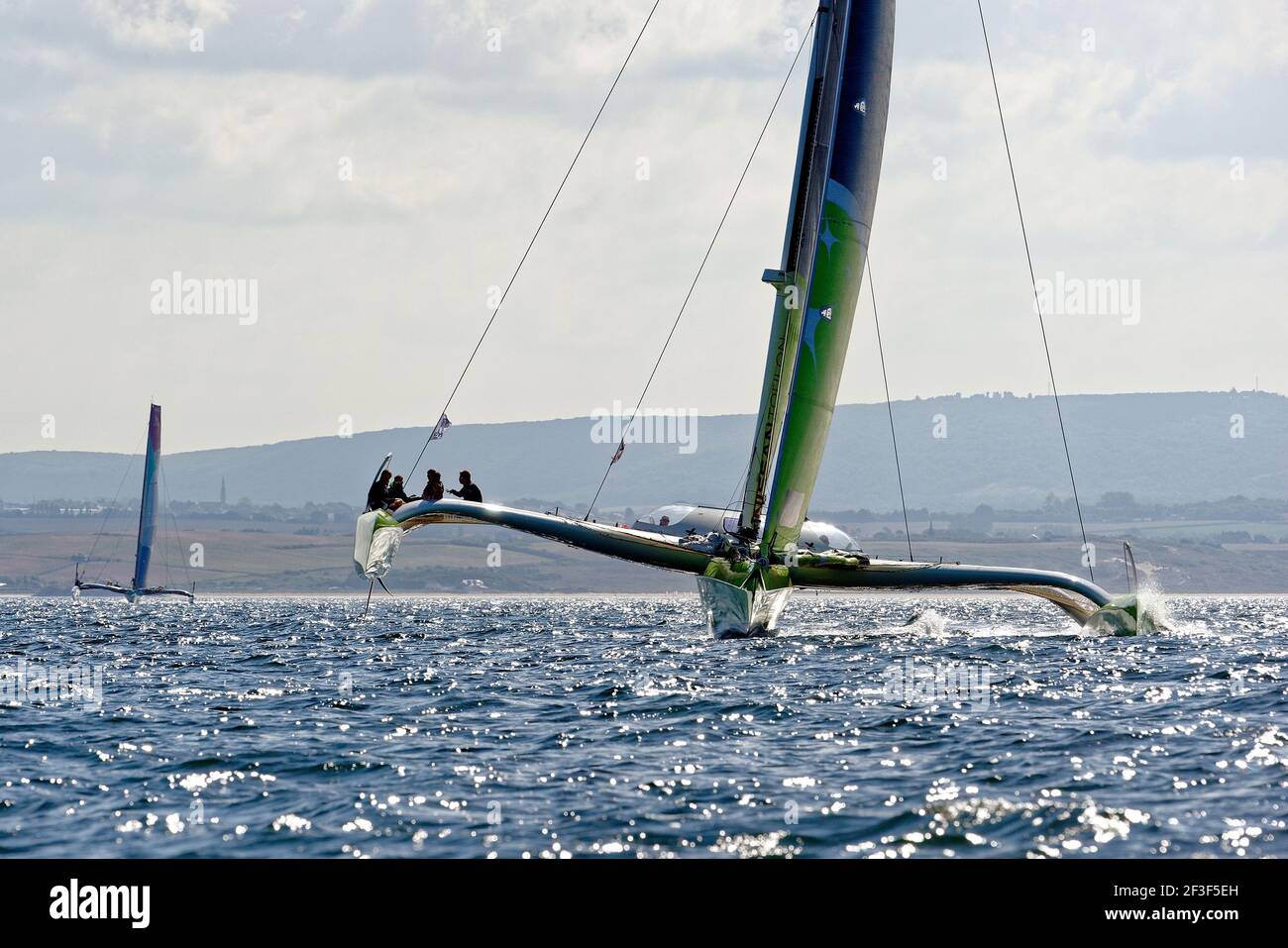 Thierry Bouchard ( Ciela Village ) pendant le Grand Prix Valdys 2018, Multi 50 course à voile le 6 septembre 2018 à Douarnenez, France - photo François Van Malleghem / DPPI Banque D'Images