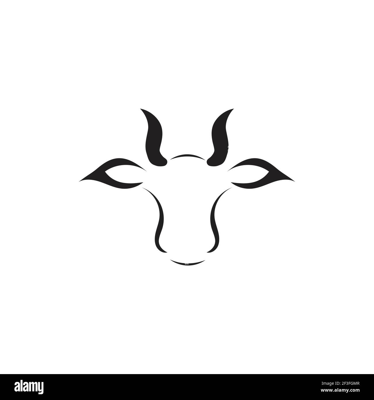 Logo vache icône vecteur modèle illustration design Illustration de Vecteur