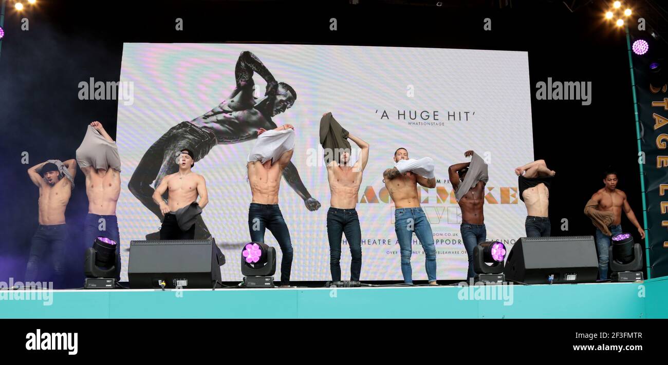 23 juin 2019 - Londres, Angleterre, Royaume-Uni - West End Live 2019 - deuxième jour photo shows: Cast from Magic Mike Banque D'Images