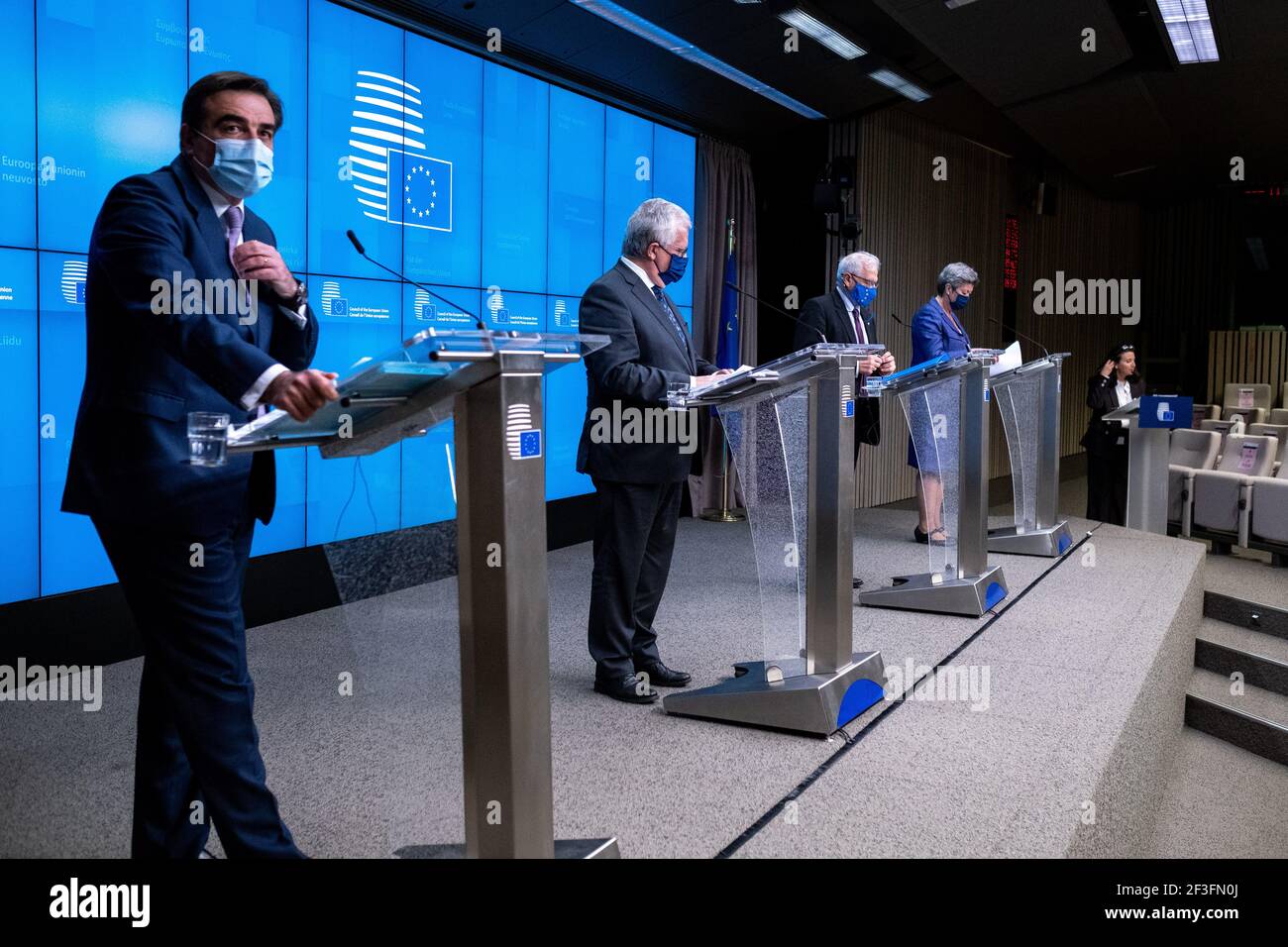 Vidéoconférence informelle des ministres des affaires étrangères et de l'intérieur au Conseil européen sur les aspects extérieurs de la politique migratoire de l'UE, dans le cadre de cette réunion Banque D'Images