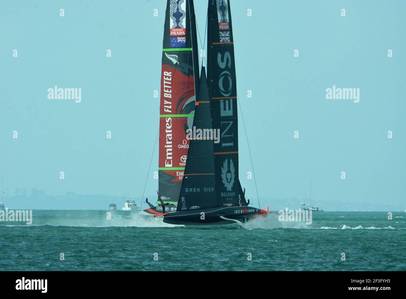 Emirates Team New Zealand North Head Auckland Americas Cup Prada Cup Crossing INEOS Team Royaume-Uni Banque D'Images