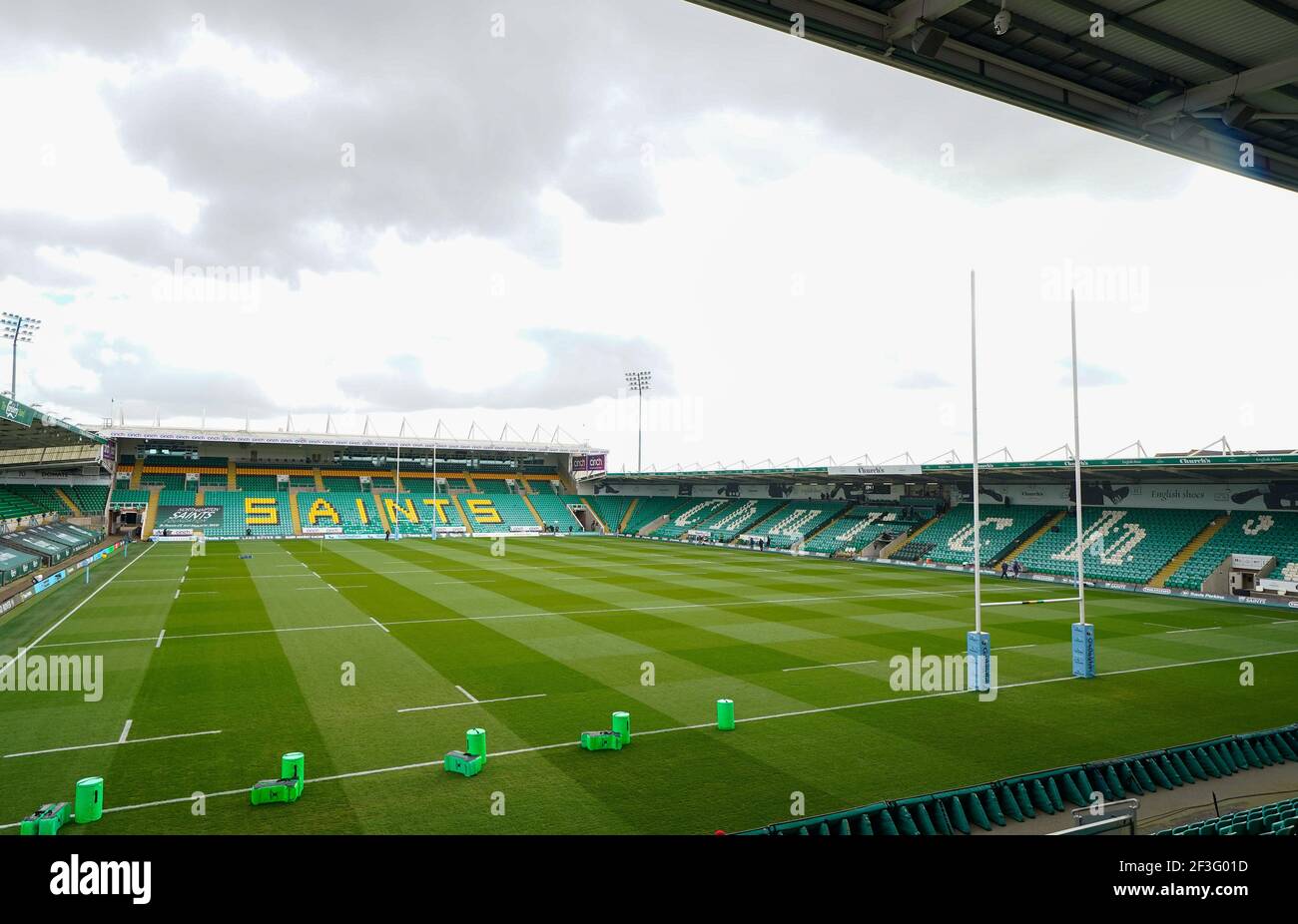 Vue générale du stade Frankin’s Gardens avant le match lors d’un match de rugby à XV Gallagher First ership Round 13, samedi 13 mars 2021, in Banque D'Images