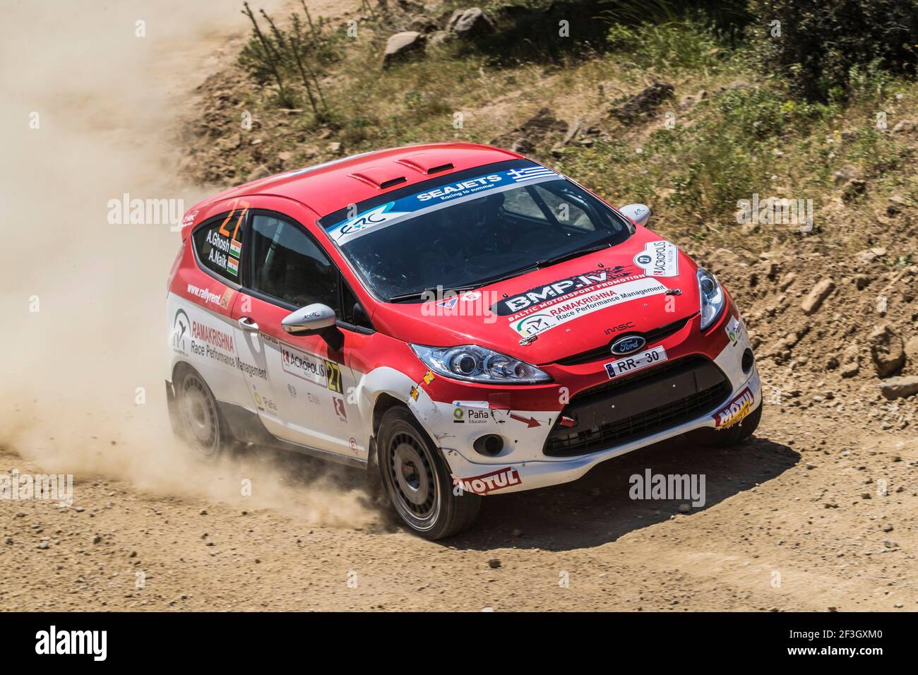 27 GHOSH Amittrajit (ind), NAIK Ashwin (ind), Ford fiesta R2, action pendant le Championnat européen de rallye 2018 - Rallye Acropolis de GRECE, du 1er au 3 juin à Lamia - photo Gregory Lenmand / DPPI Banque D'Images